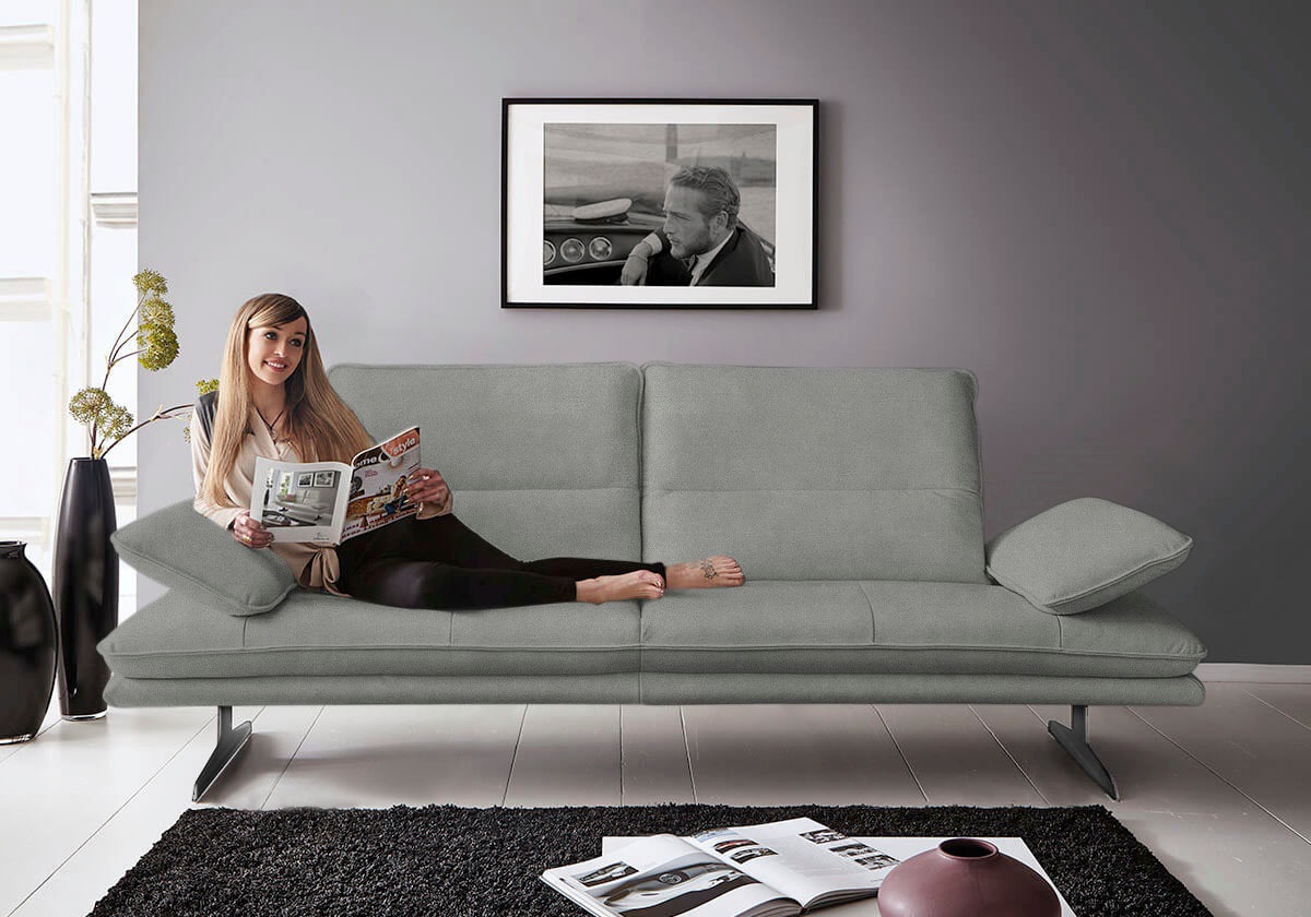 W.SCHILLIG 2,5-Sitzer »broadway Designsofa mit hohem Sitzkomfort« Sitztiefenverstellung, Kopfteil- & Seitenteilverstellung, Breite 236cm
