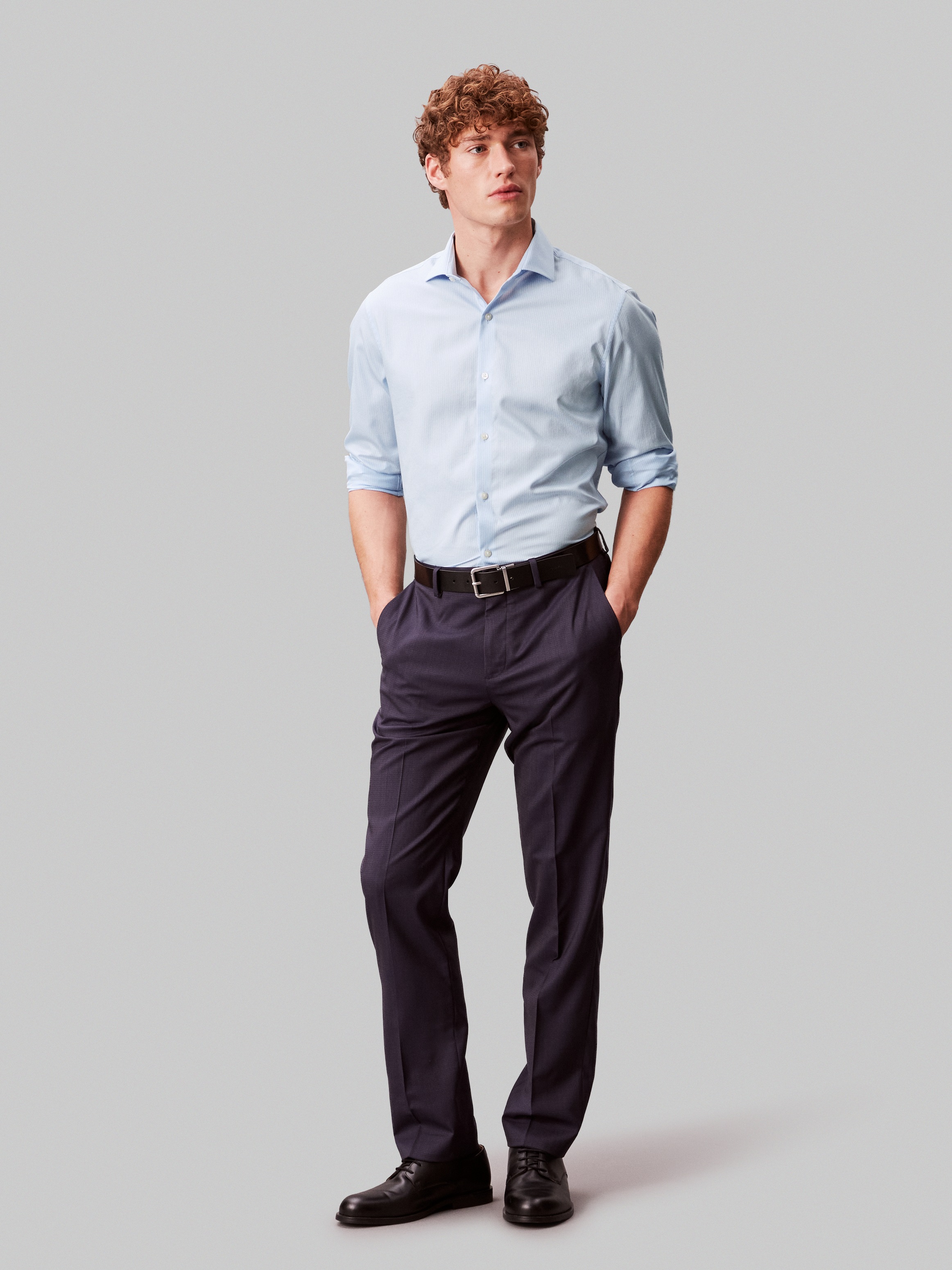Calvin Klein Businesshemd »SLIM SFT WSHD STR STP« Slim fit mit Knopfleiste