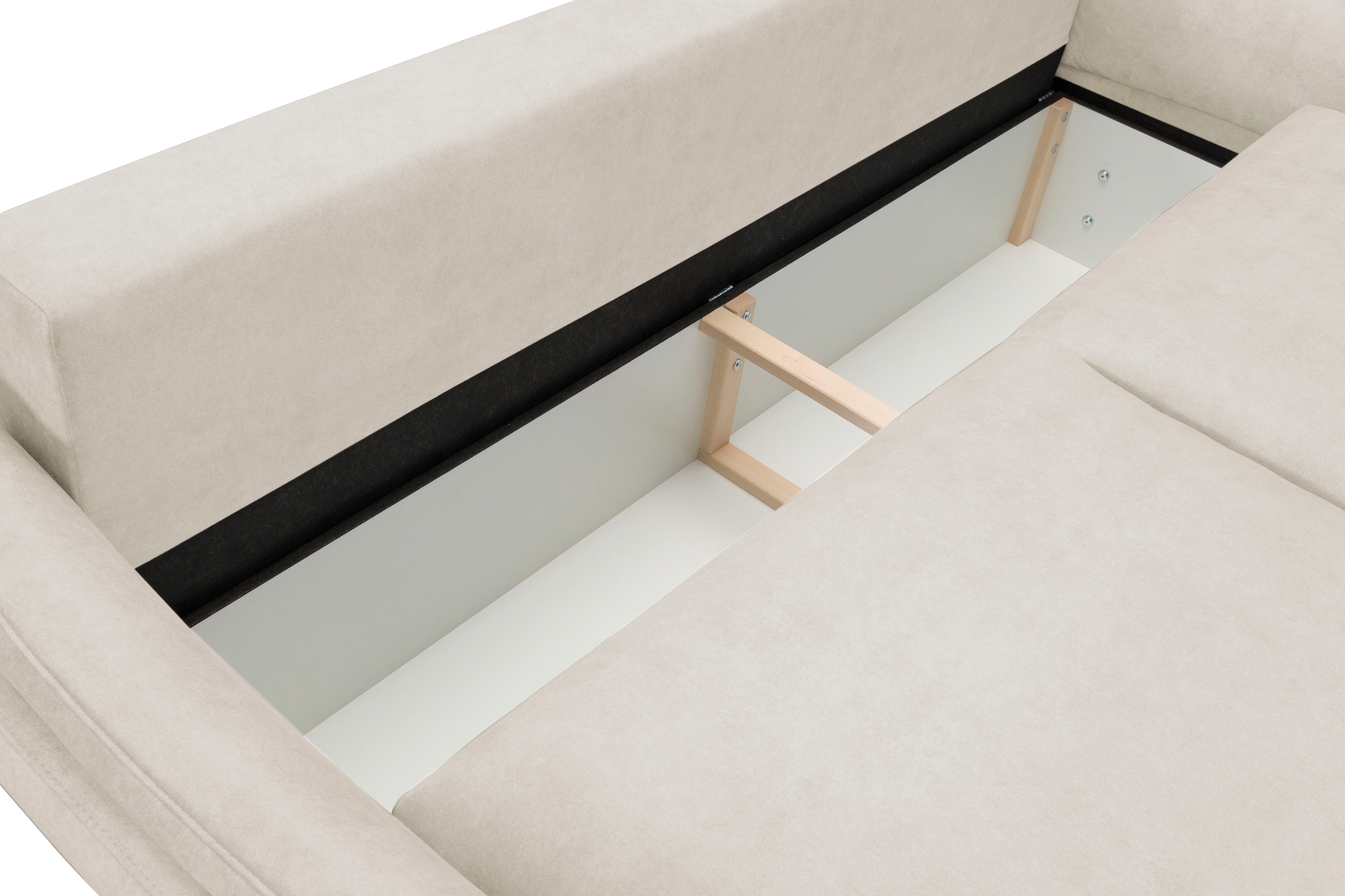 exxpo - sofa fashion 3-Sitzer »Kentt hochwertiger Sitzaufbau für hohen Sitzkomfort, bequeme Armlehnen«, inkl. Boxspring/Federkern-Polsterung, Bettfunktion und Bettkasten