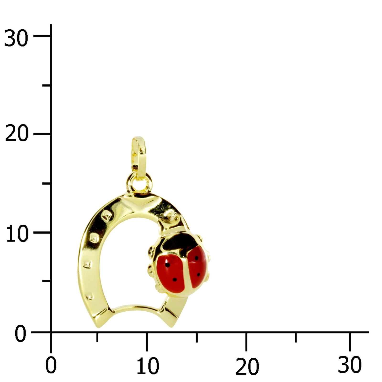 OSTSEE-SCHMUCK Kettenanhänger »- Hufeisen mit Marienkäfer - Gold 333/000 -,«