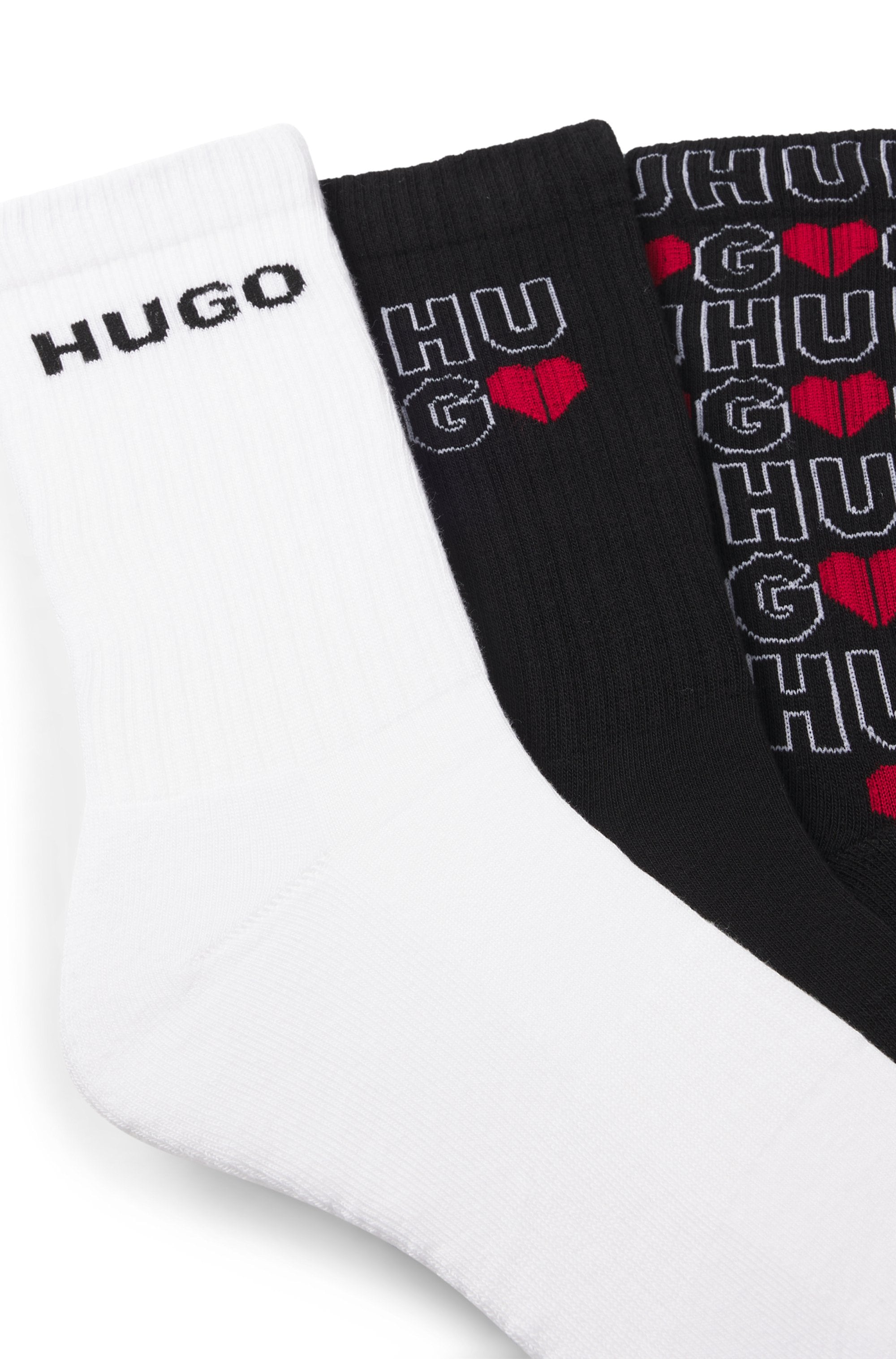 HUGO Underwear Socken »VALENTINE« 3 Paar tlg. mit kreativen Logos, mit weicher Sohle,