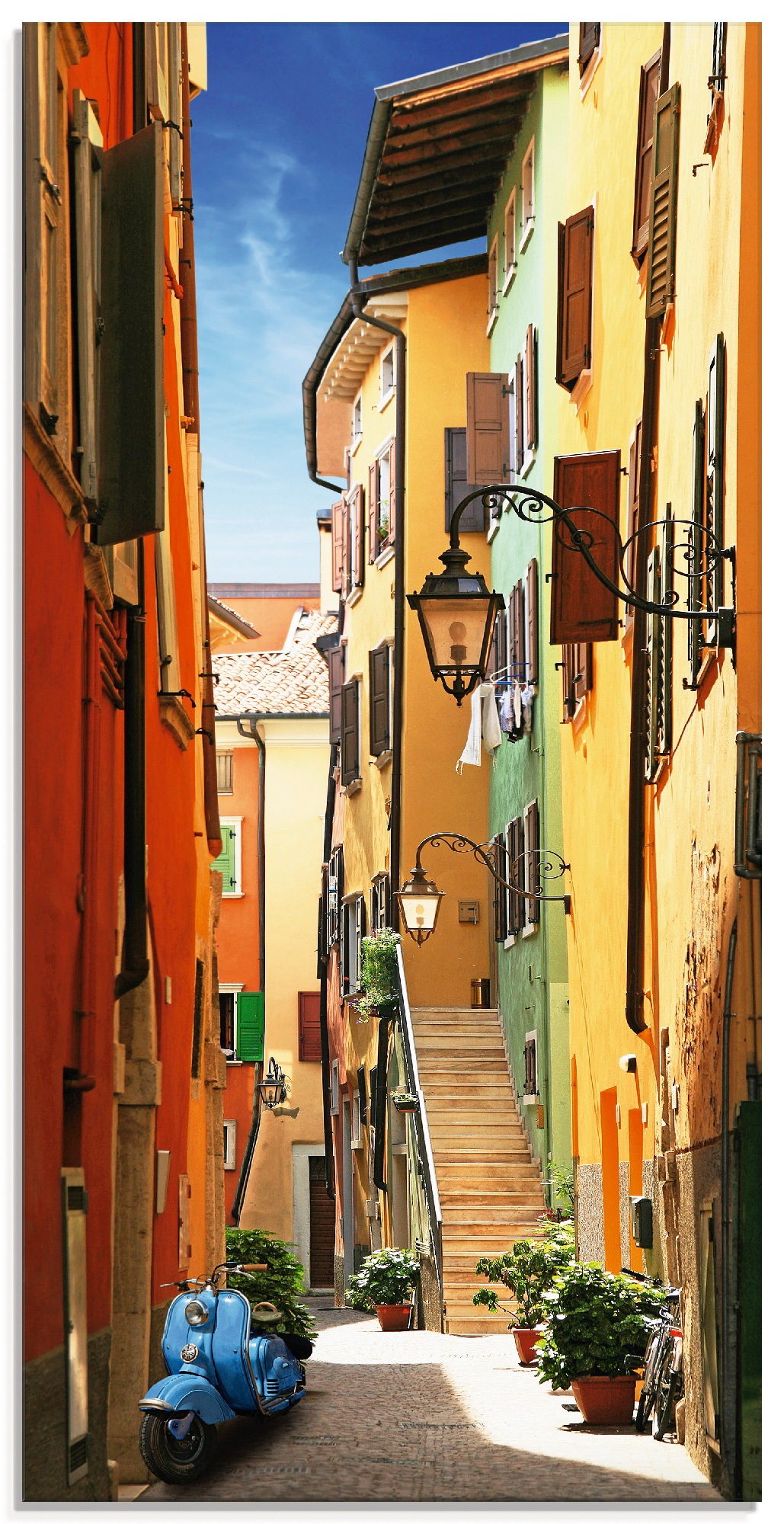 Artland Glasbild »Altstadtgasse Riva del Garda«, Architektonische Elemente, (1 St.)