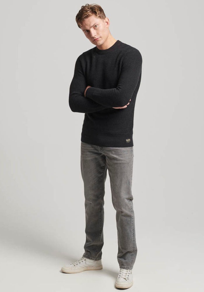 Superdry Strickpullover »TEXTURED CREW KNIT JUMPER«, mit strukturiertem Waffelstrickmuster