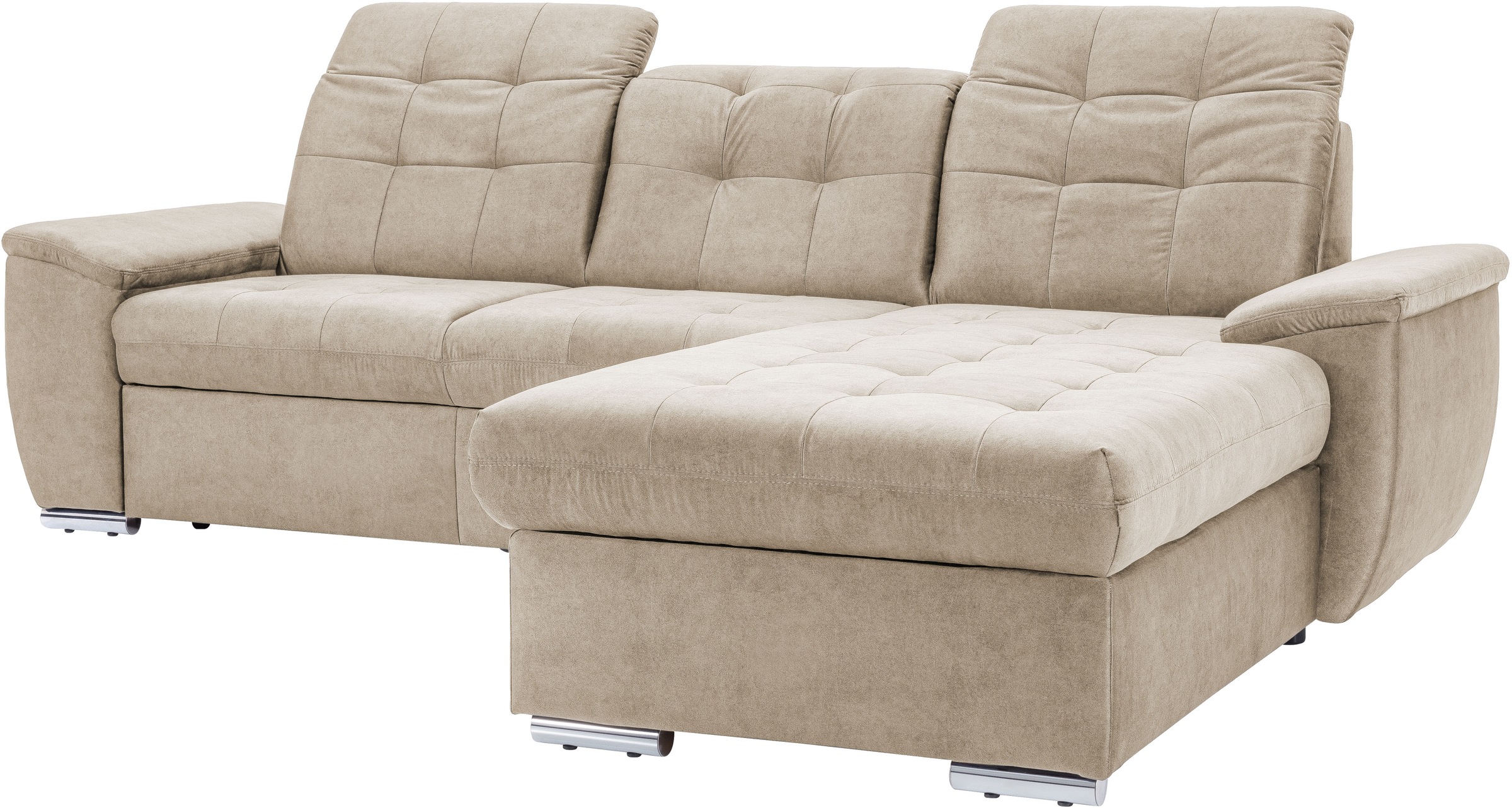 exxpo - sofa fashion Ecksofa »Derby Inkl. Kopfteilverstellung, wahlw. Bett & Bettkasten, L-Form«, EXTRA an Komfort zum Relaxen, Entspannen und Wohlfühlen