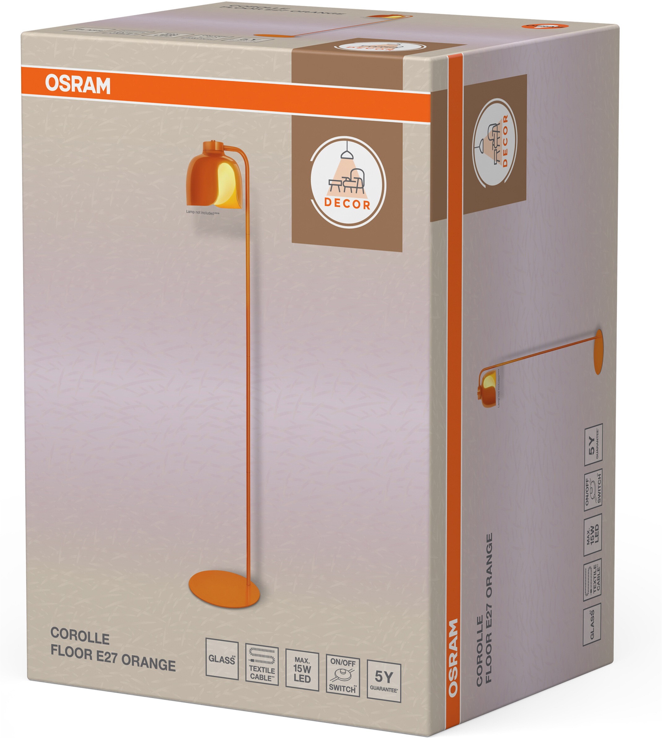 Osram Stehlampe »Decor Corolle« E27 1 Stk. Fassung E27, Stahl und Glas