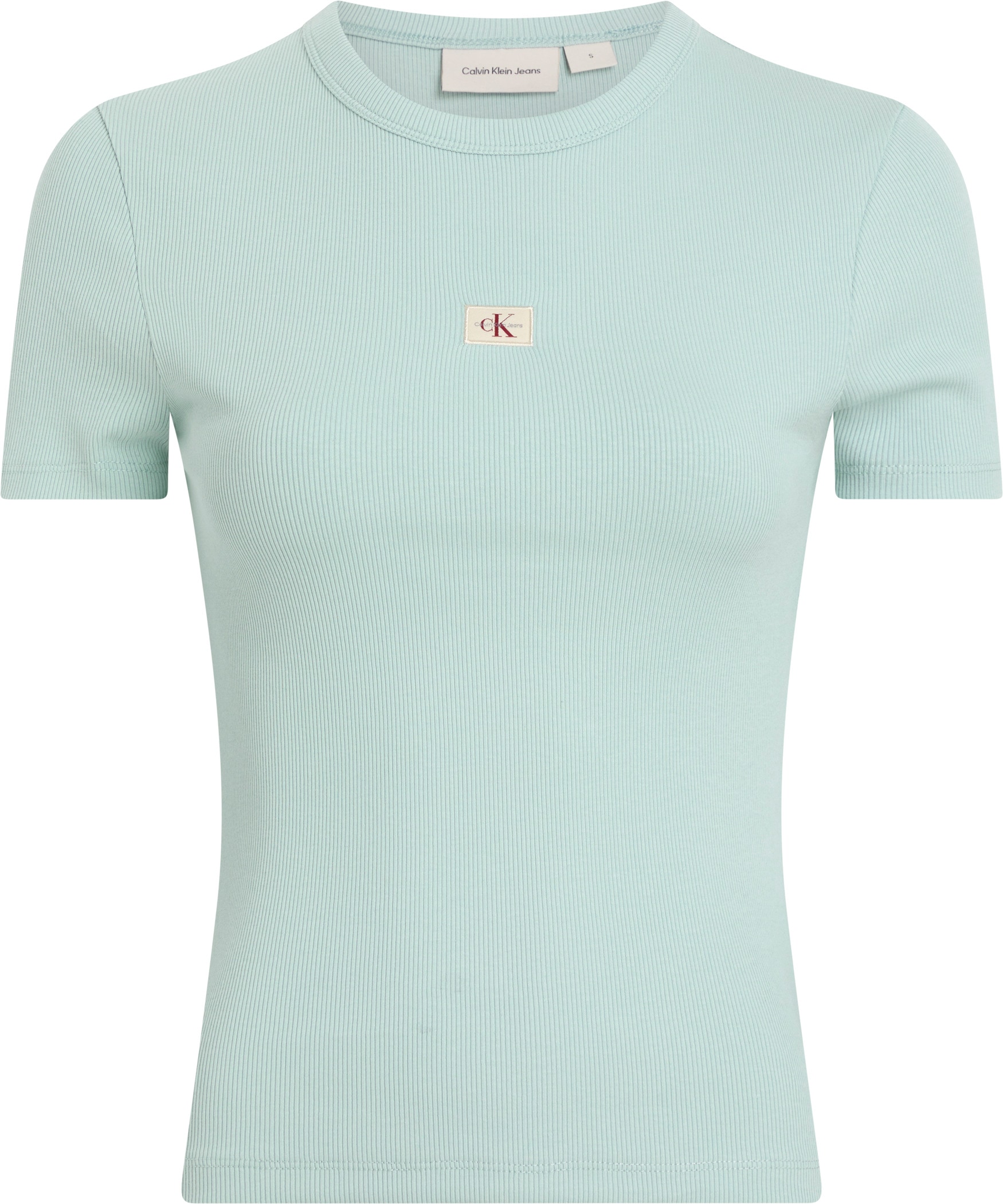 Calvin Klein Jeans T-Shirt »WOVEN LABEL RIB FITTED TEE«, mit Logo