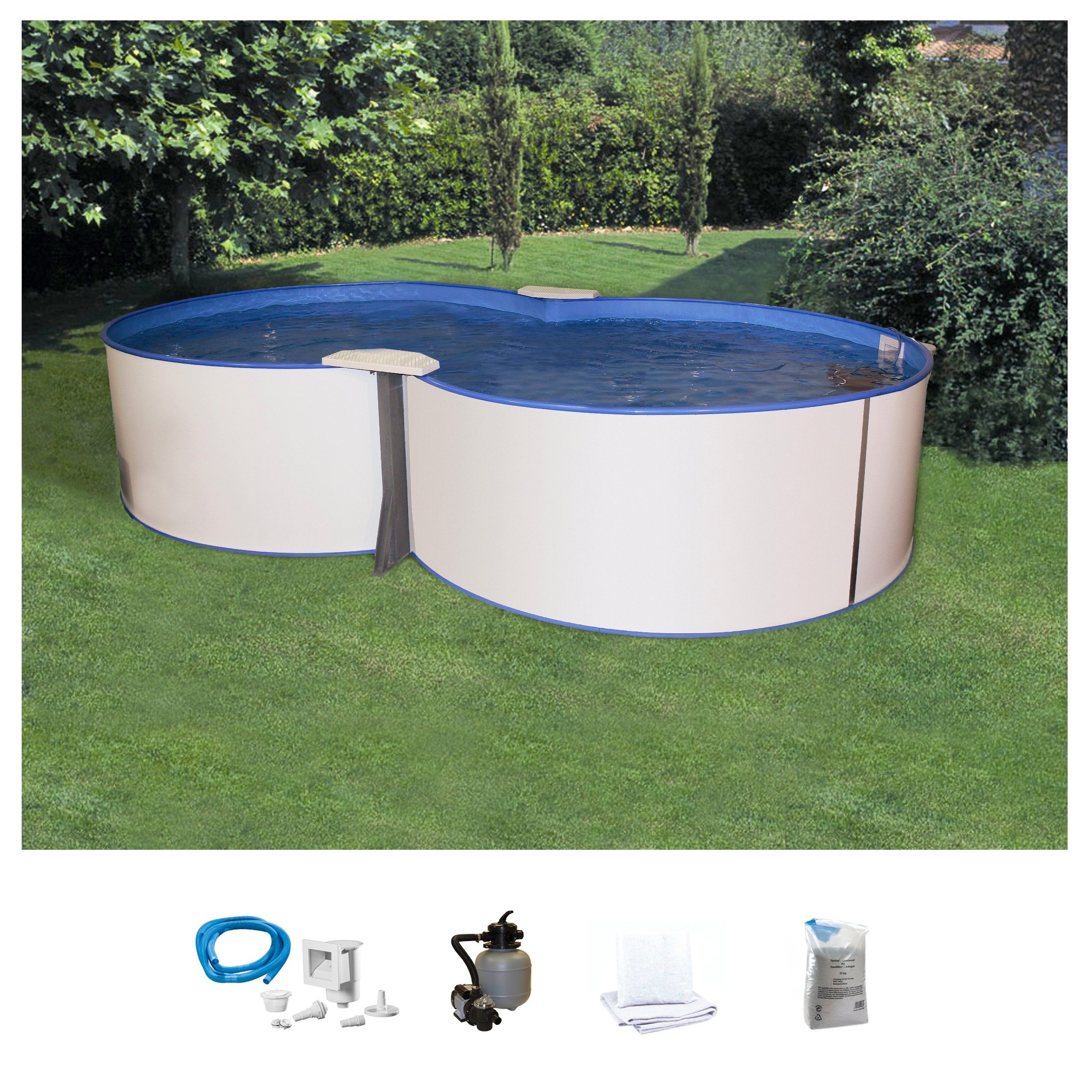MyPool Achtformpool, (Set, 5 tlg.), BxLxH: 300x470x135 cm