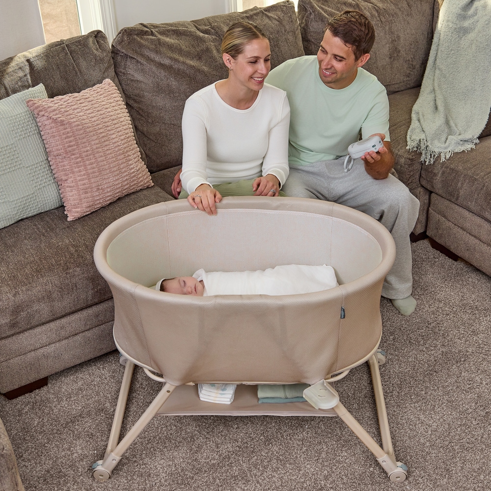 ingenuity Baby-Reisebett »Snooze & Stow™ Easy-Folding Bassinet, beige« faltbar