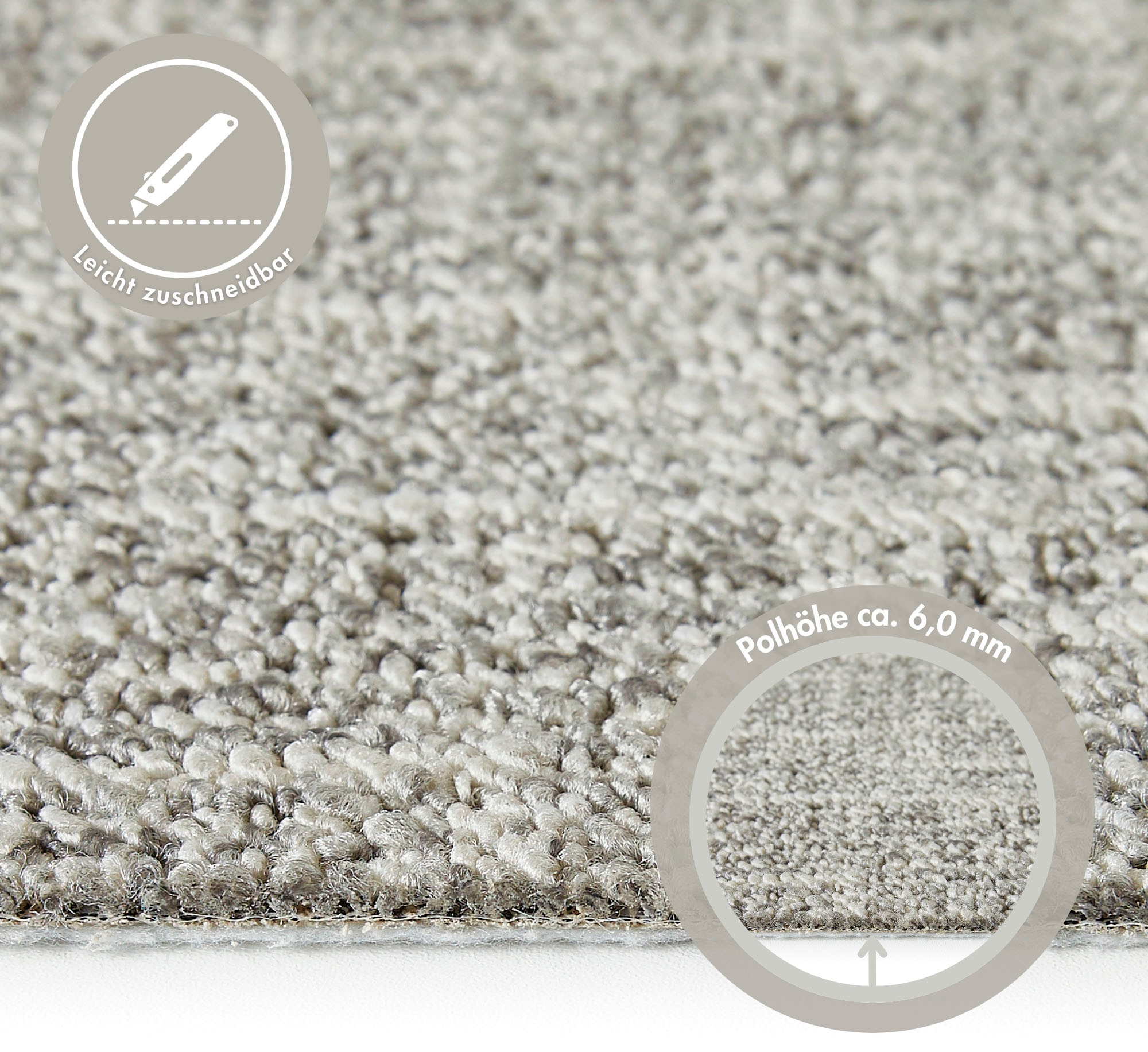 Andiamo Teppichboden »Joe, Schlinge, Made in Netherlands«, rechteckig, 6 mm Höhe, Breite 400 cm, meliert, Wohnzimmer, strapazierfähig & robust