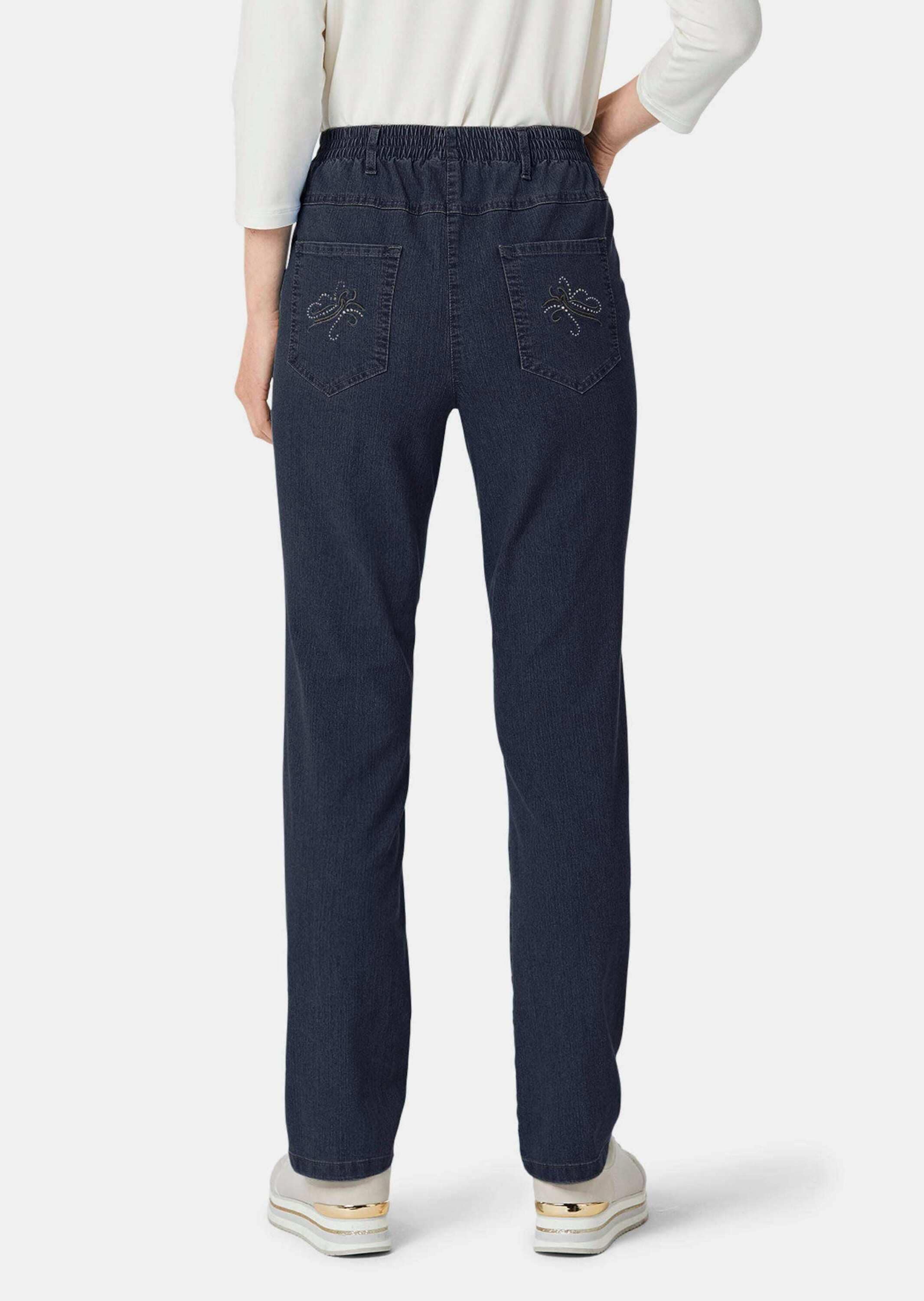 GOLDNER Regular-fit-Jeans »Jeansschlupfhose MARTHA Edel geschmückte Jeansschlupfhose MARTHA«