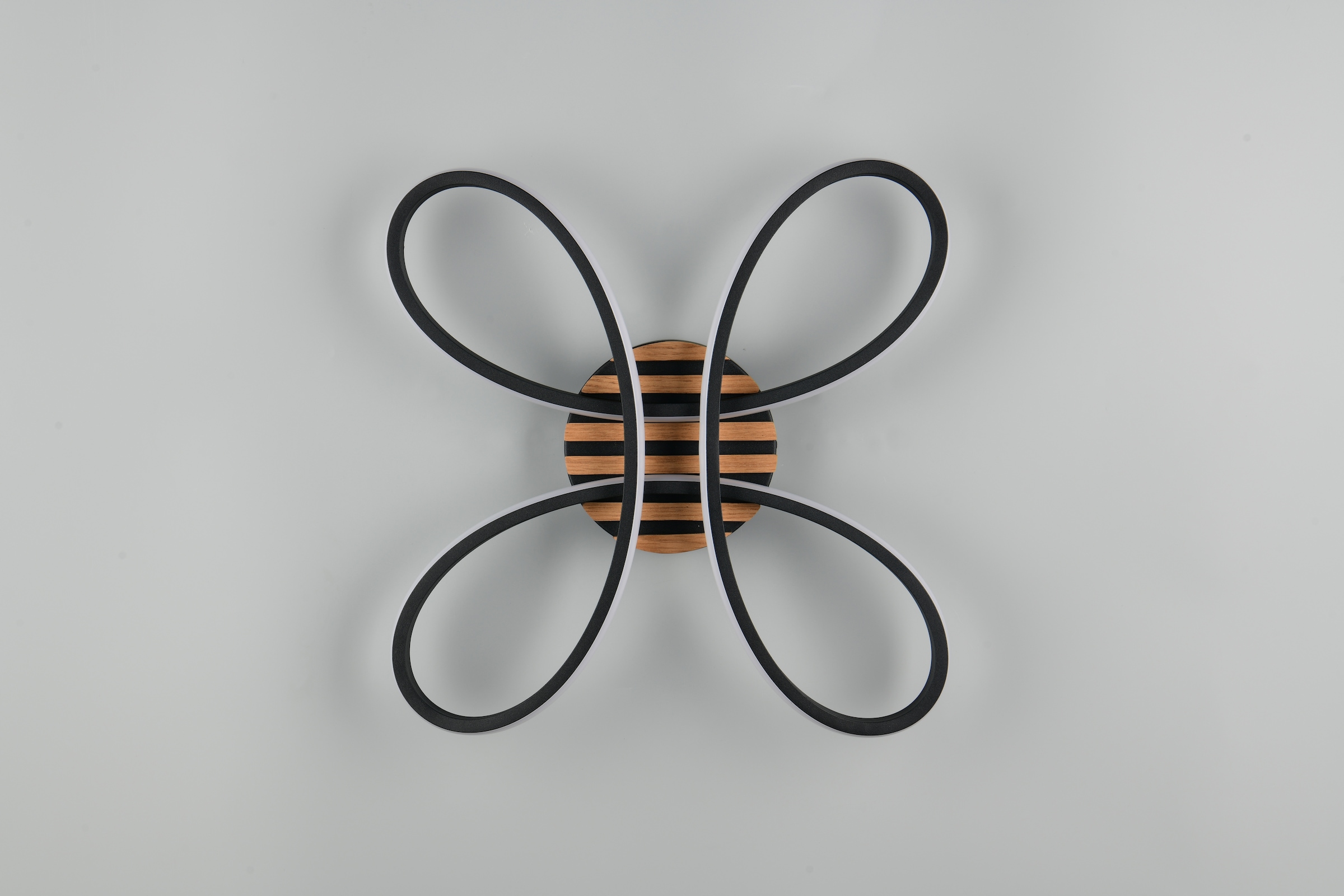 OTTO home LED Deckenleuchte »Ullii, Deckenlampe mit Fernbedienung dimmbar Nachtlicht Memory« LED-Board 1 Stk. warmweiß - kaltweiß CCT stufenlos warm- bis kaltweiß, Holzelemente in Optik Akustikpaneel