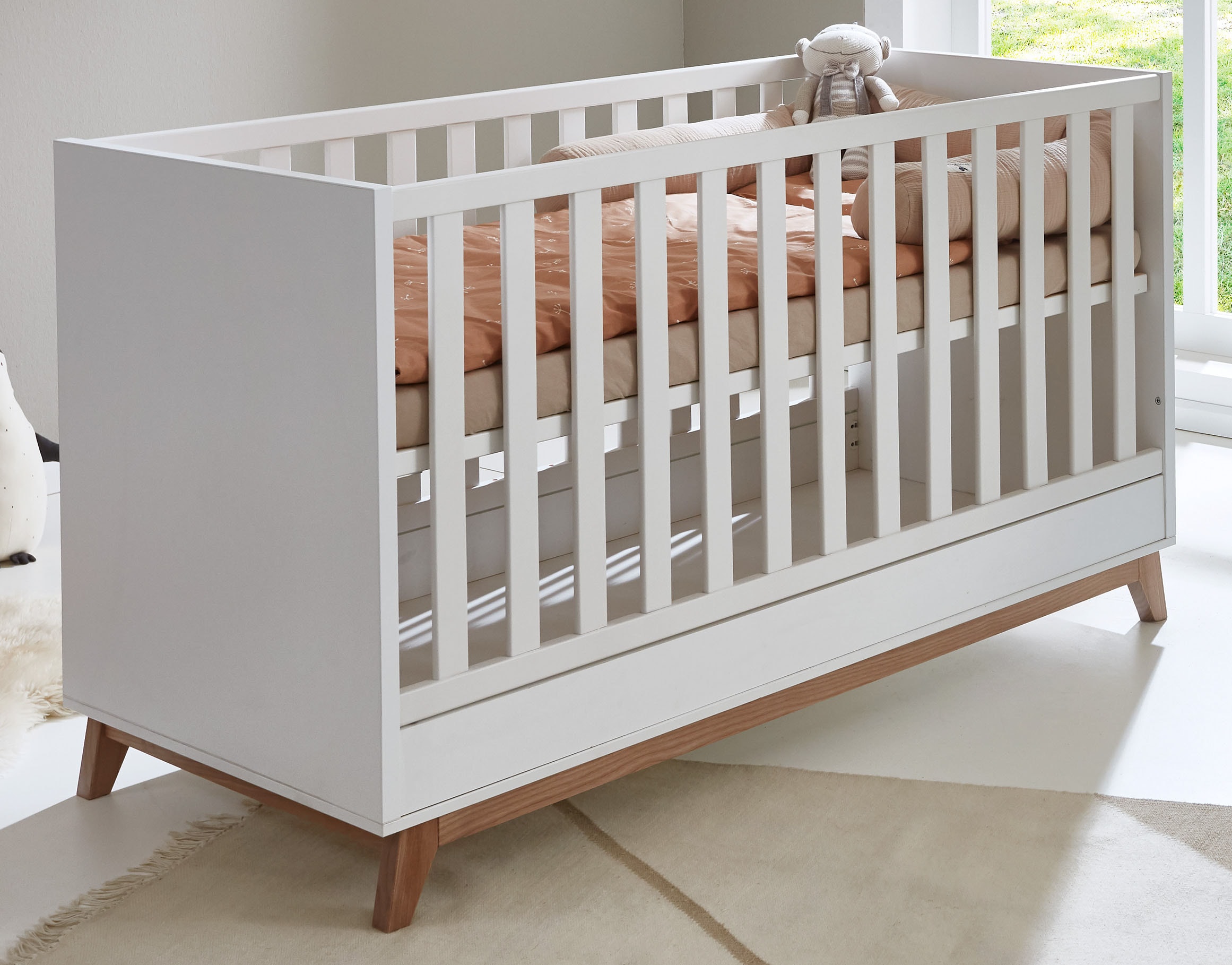 arthur berndt Babymöbel-Set »Babyzimmer Set »Lina« 2-teilig«, (Spar-Set, 2 tlg., Babymöbel-Set »Lina« bestehend aus Kinderbett und Wickelkommode)