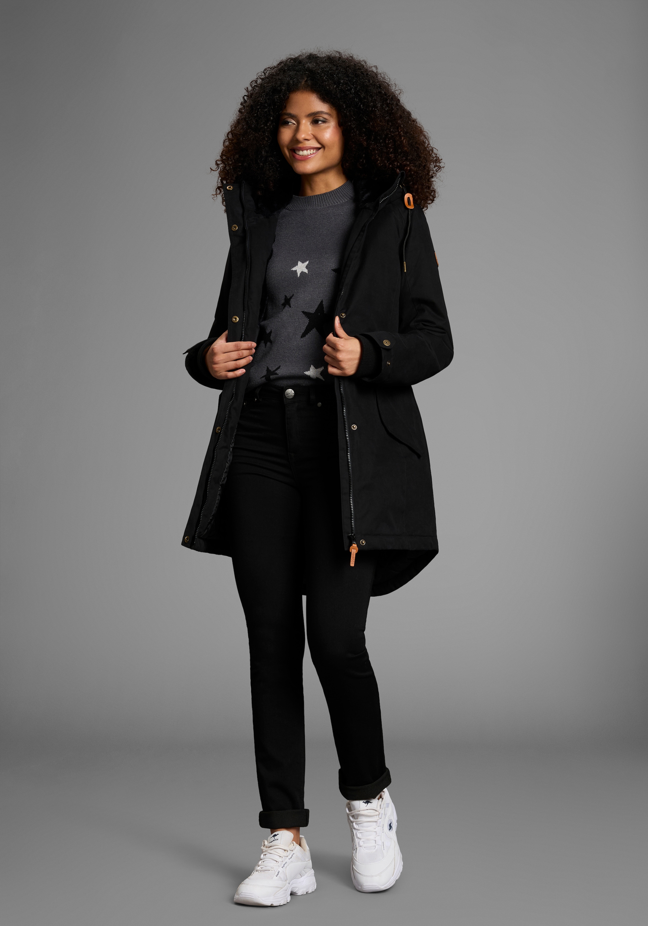 KangaROOS Parka mit Teddy Fellimitat gefüttert, Winterjacke