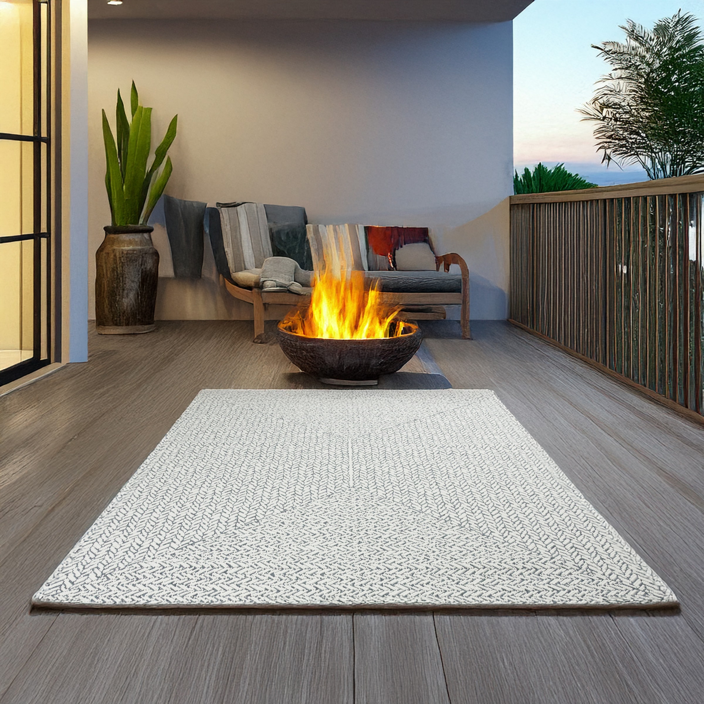 OTTO home Outdoorteppich »Matts«, rechteckig, 5 mm Höhe, In- und Outdoor geeignet, Strick-Optik, Wetterfest & UV-beständig