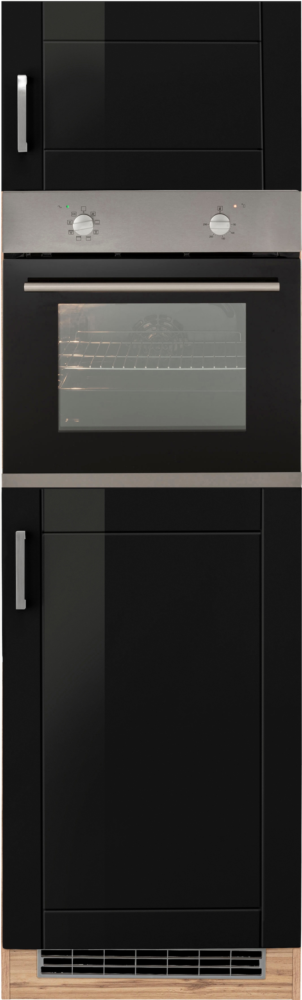 KOCHSTATION Backofen/Kühlumbauschrank »KS-Tinnum«, 60 cm breit, 200 cm hoch, Metallgriffe, MDF Fronten, Nischenmaß 88 cm