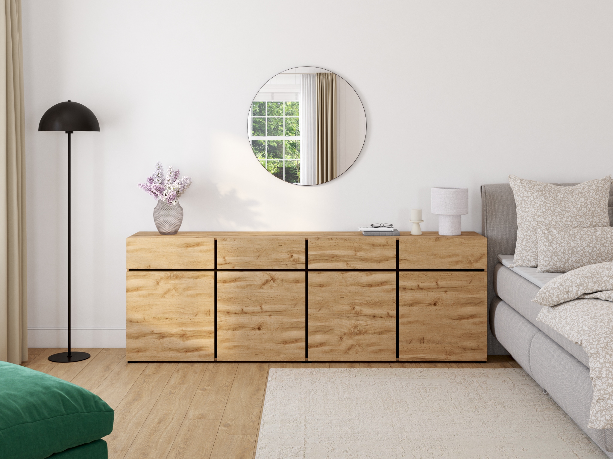 LEONARDO Tischvase »Dekovase POESIA, Relief-Optik, in bauchiger Form« aus Glas, handgefertigt, Höhe ca. 22,5 cm