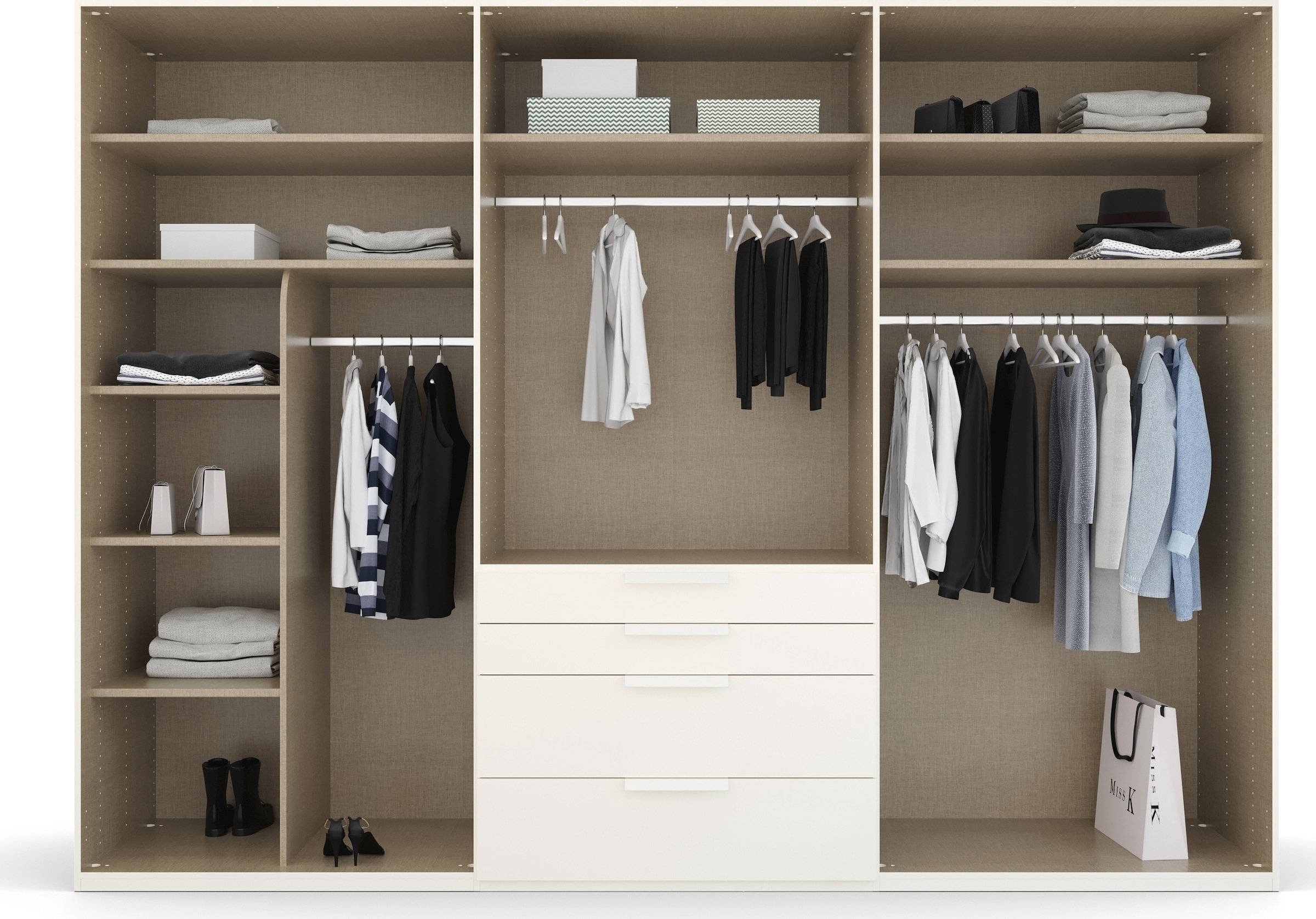 rauch Drehtürenschrank »Purisma«, mit Glasfront, Schubladen und umfangreichem Zubehör, mit Soft-Close