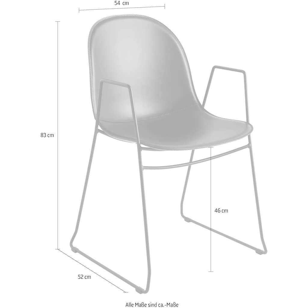 connubia Kufenstuhl »Academy CB/1697-LHS_P15«, (Set), 2 St., Leder