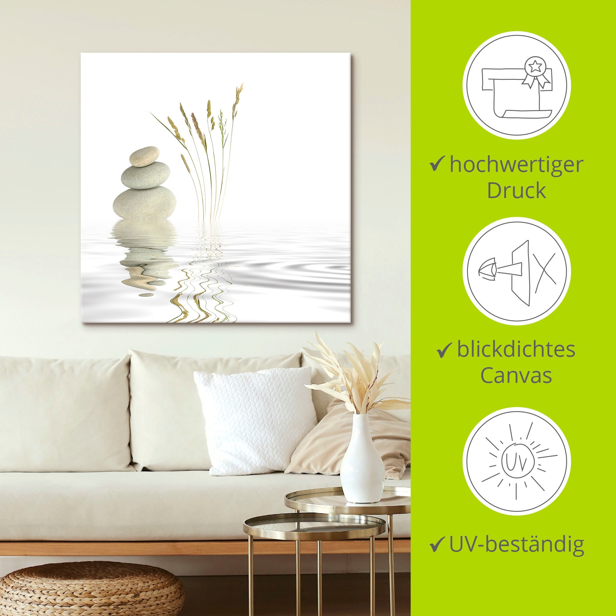 Artland Wandbild »Zen Friede«, Zen, (1 St.), als Alubild, Outdoorbild, Leinwandbild, Poster, Wandaufkleber