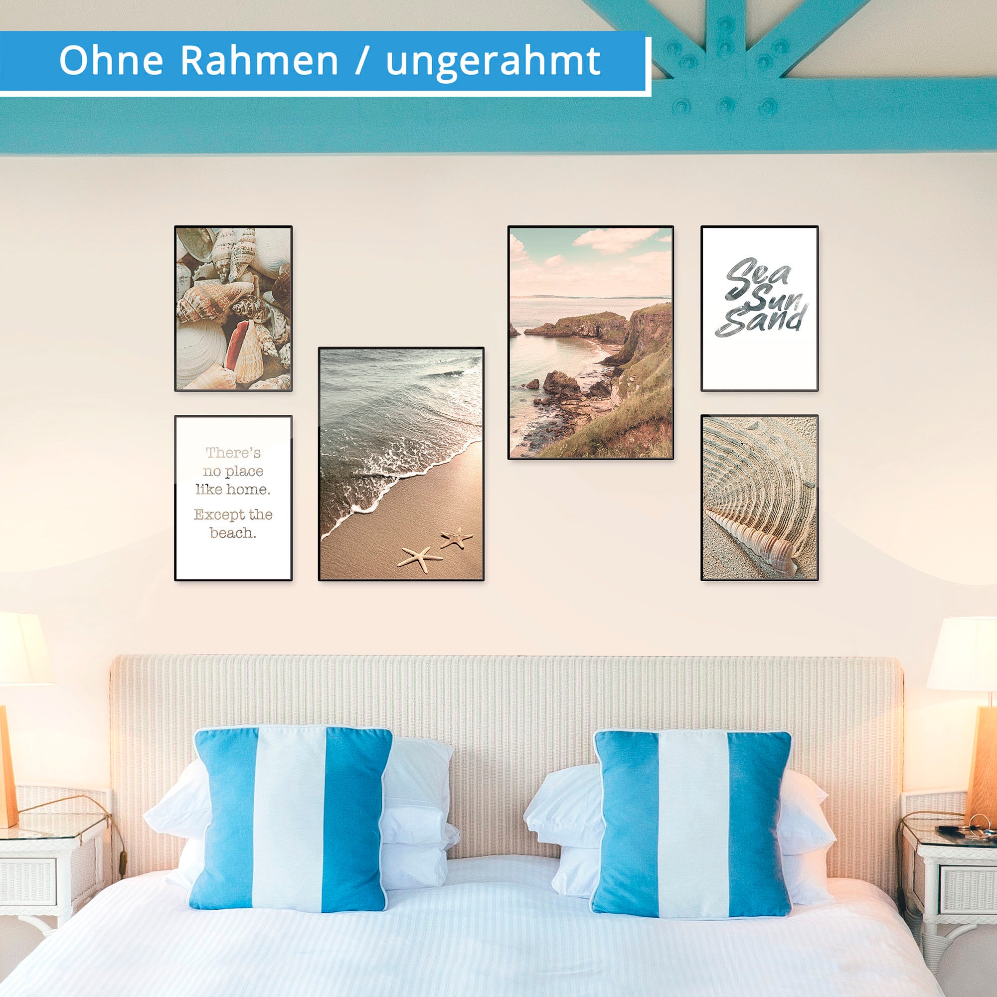 Artland Poster »Urlaubsgefühle«, Strand, (6 St.), Poster, Wandbild, Bild,  Wandposter bestellen online bei OTTO