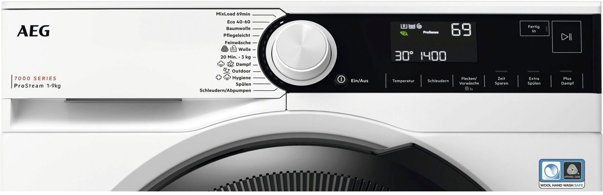 AEG Waschmaschine Serie 7000 »LR7GA70490«, 9 kg, 1400 U/min, ProSense® Mengenautomatik