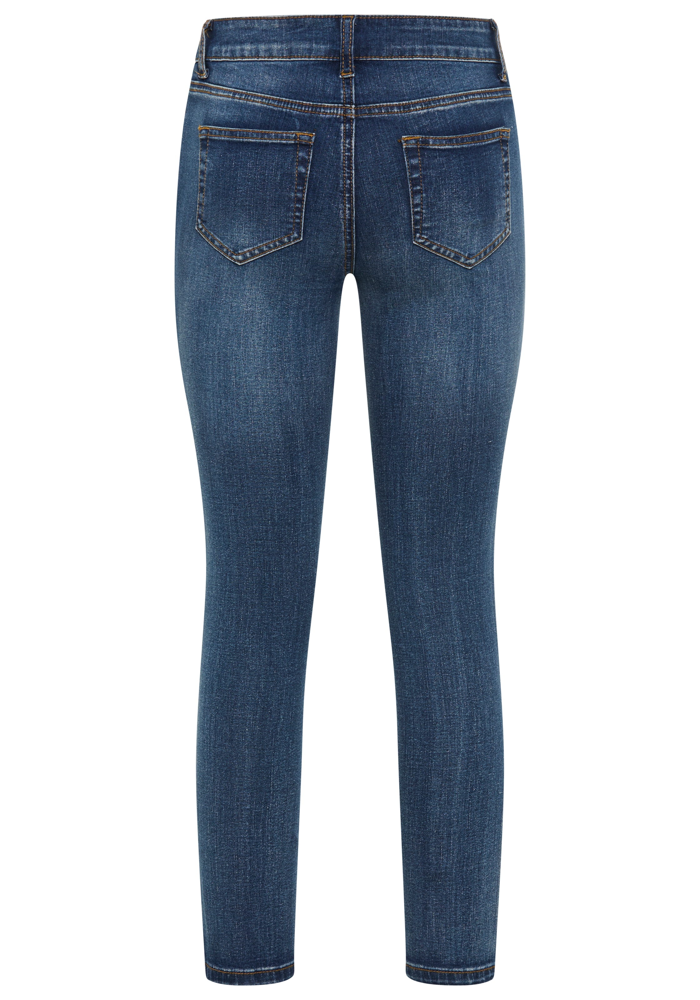 Arizona 7/8-Jeans »mit Keileinsätzen«, extra-enger Schnitt, Used-Look-Waschung, niedrige Leibhöhe