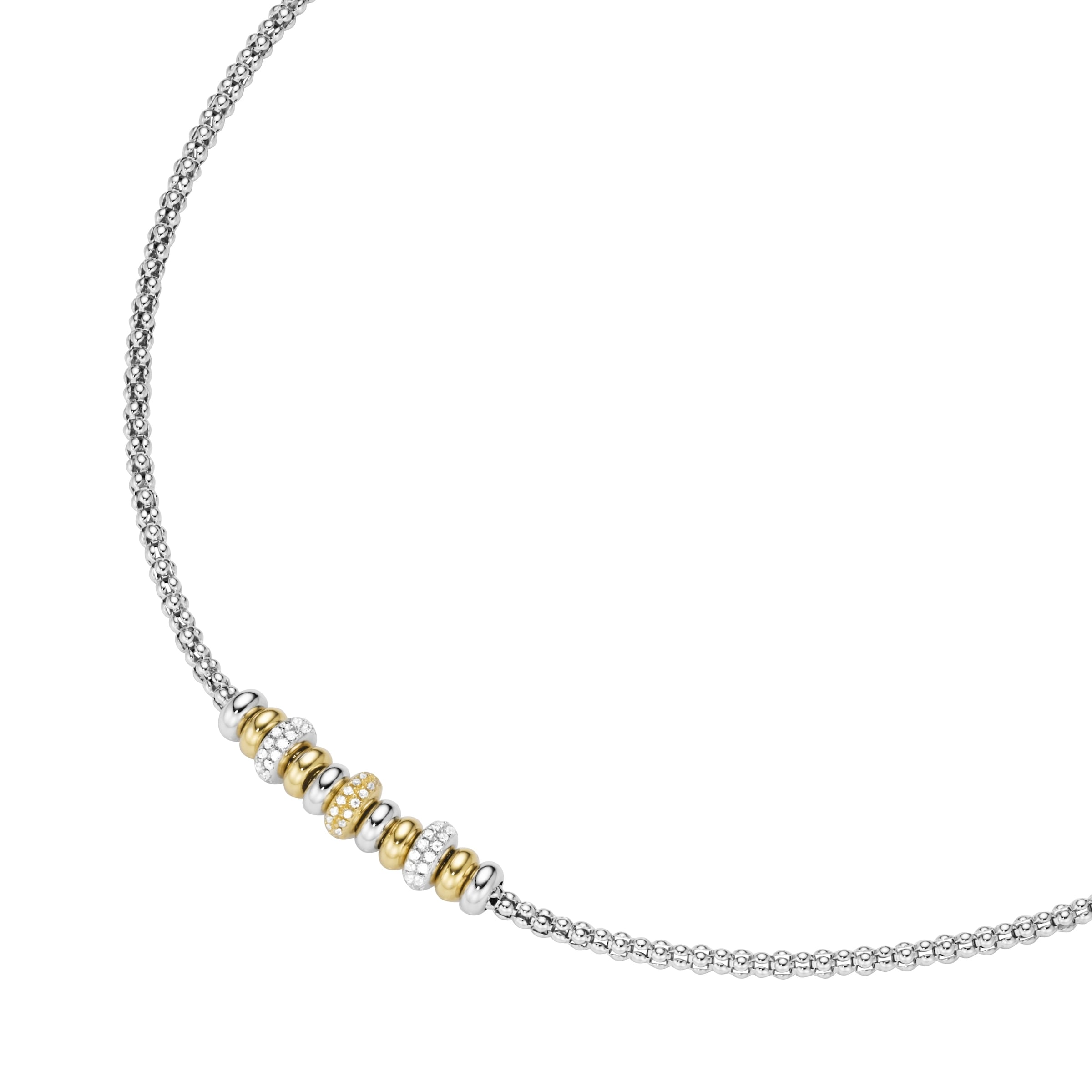 Collier »Collier Himbeerkette, Rondelle, Zirkonia Steine, Silber 925«