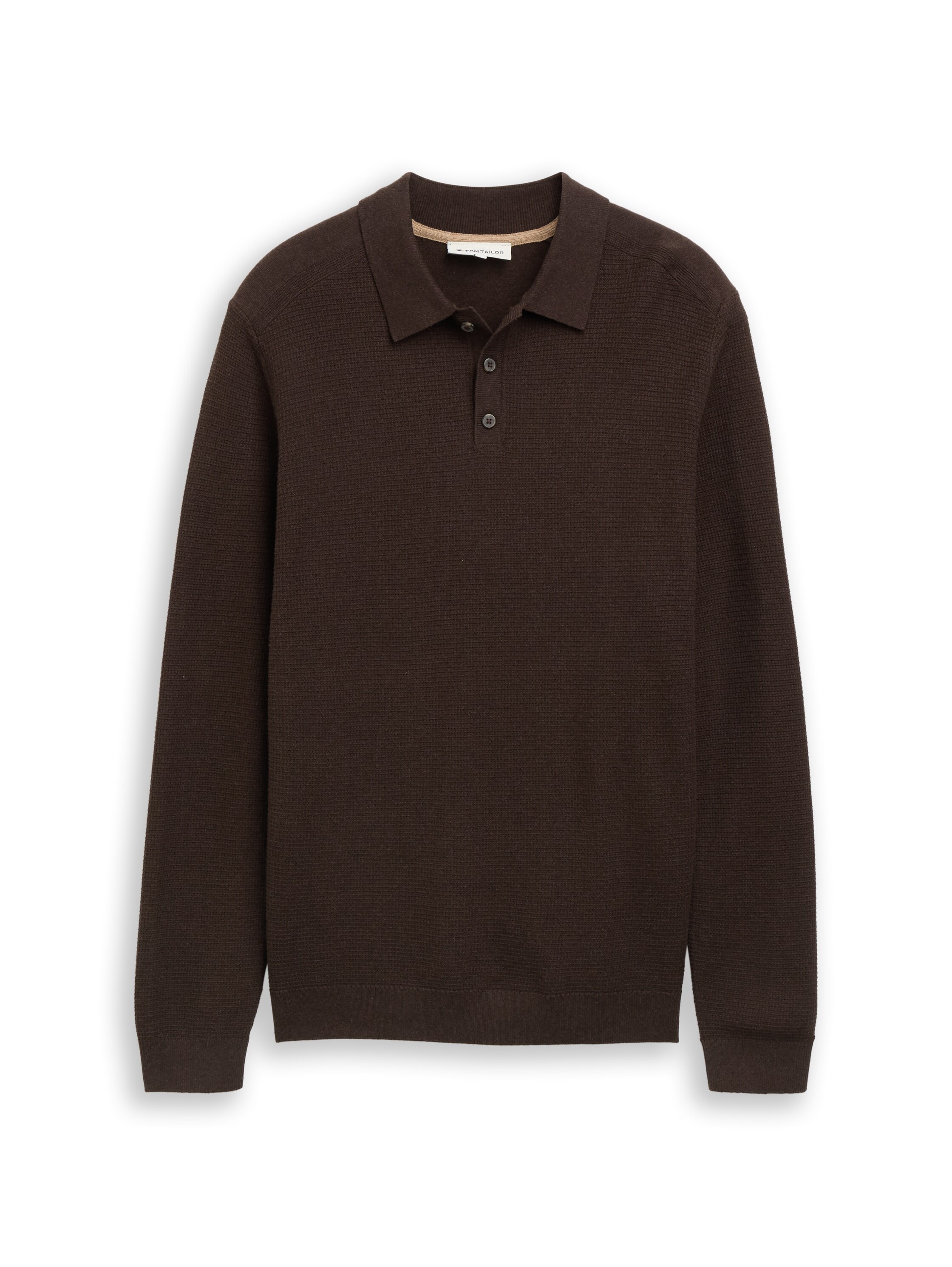 TOM TAILOR Polokragenpullover unifarben / Reine Baumwolle