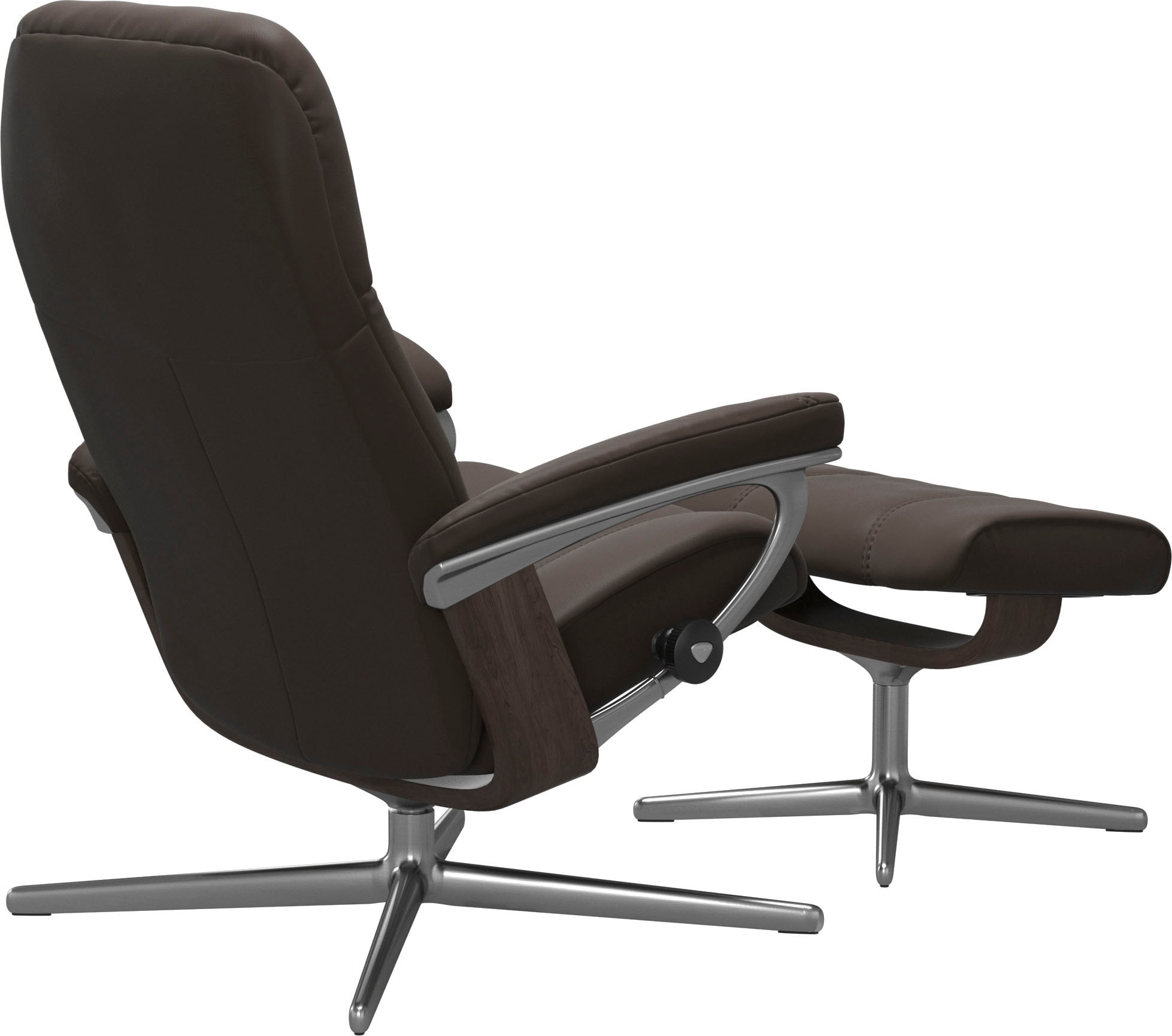 Stressless® Relaxsessel »Consul« Set, Relaxsessel mit Hocker,  mit Hocker, mit Cross Base, Größe S, M & L, Holzakzent Wenge