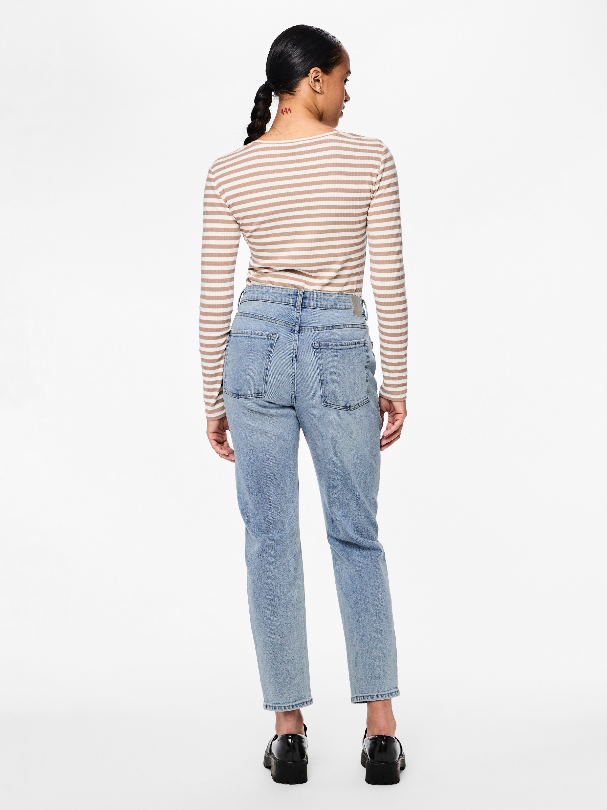 pieces High-waist-Jeans »PCBELLA HW TAP ANK JEANS LB302 NOOS«
