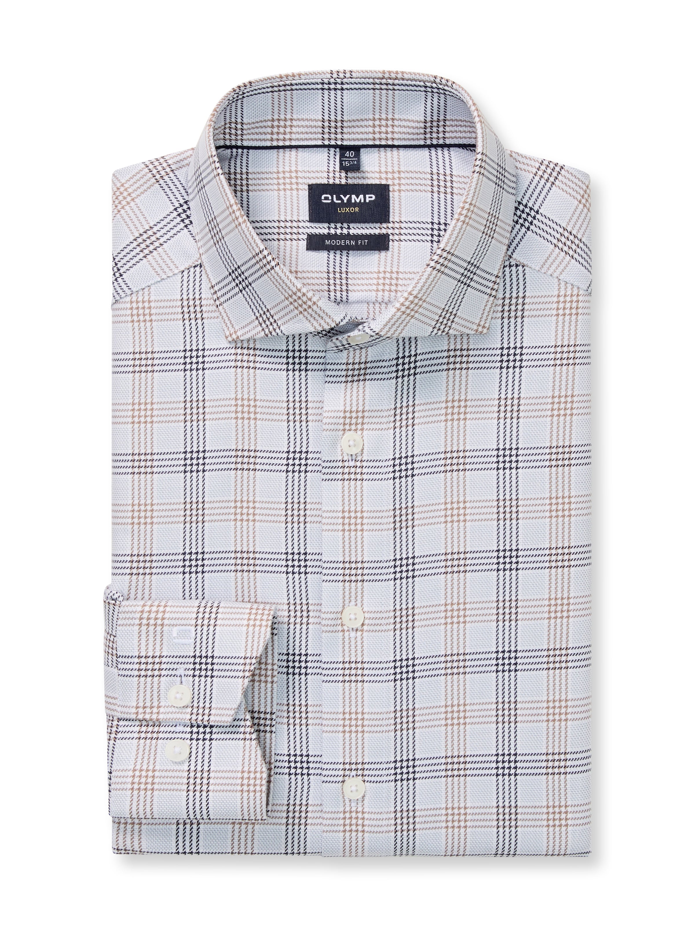 OLYMP Langarmhemd »Luxor« Businesshemd, modern fit, Royal-Kentkragen, kariert