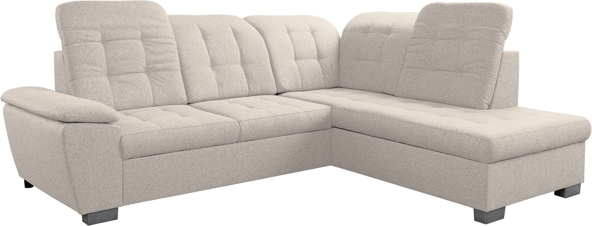 WERK2 Ecksofa »Bonny inkl. Kopfteilverstellung, Bettfunktion, Stauraum, Breite 265cm« Komfortwunder mit Schlaffunktion, verstellbarem Kopfteil & Stauraum.