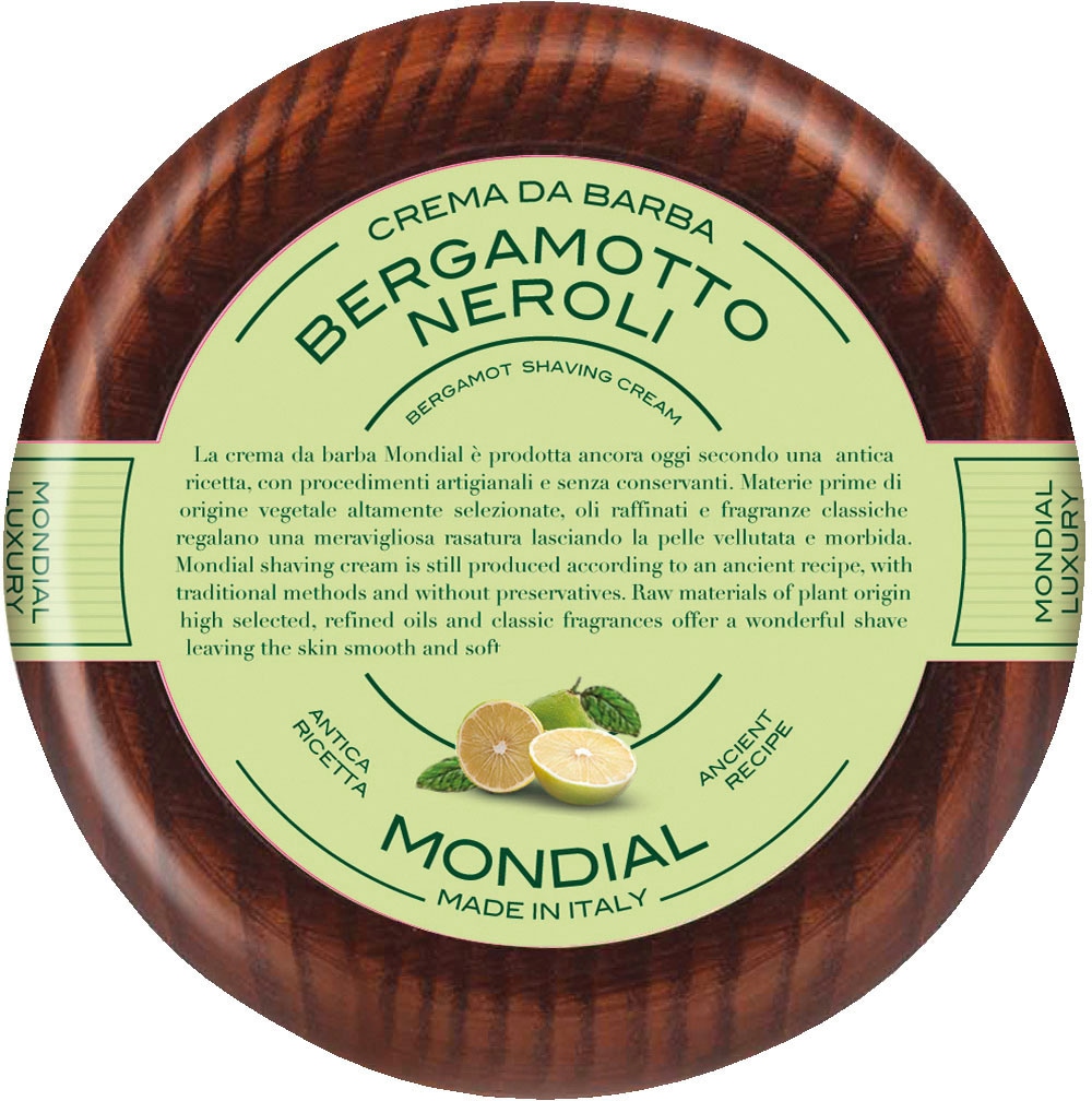 Rasiercreme »Luxury Shaving Cream Wooden Bowl Bergamotto Neroli«