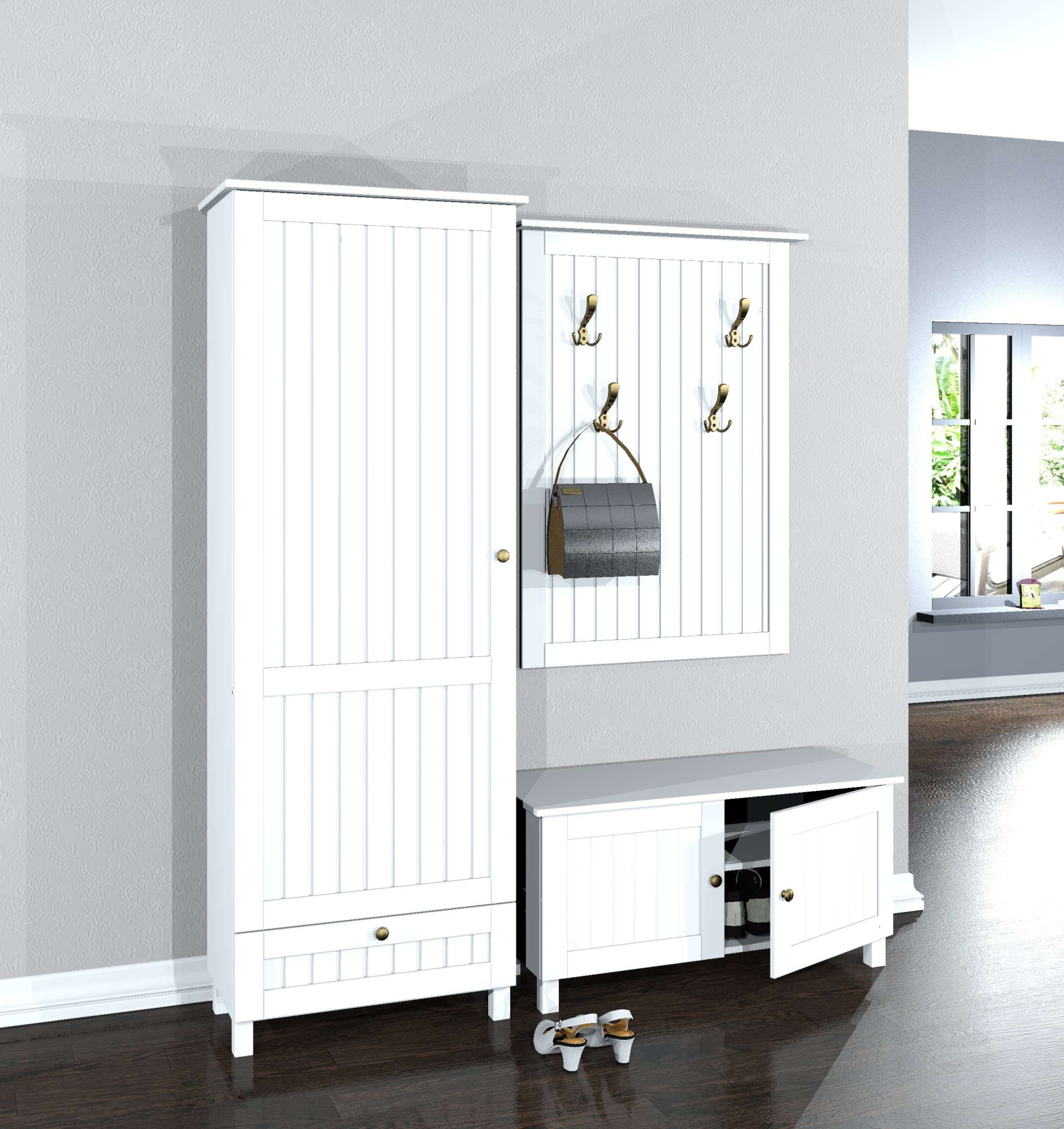 Home affaire Garderobenschrank »Juventus«, (1 St.), aus massiver Kiefer, Breite 67cm, mit Kleiderstange