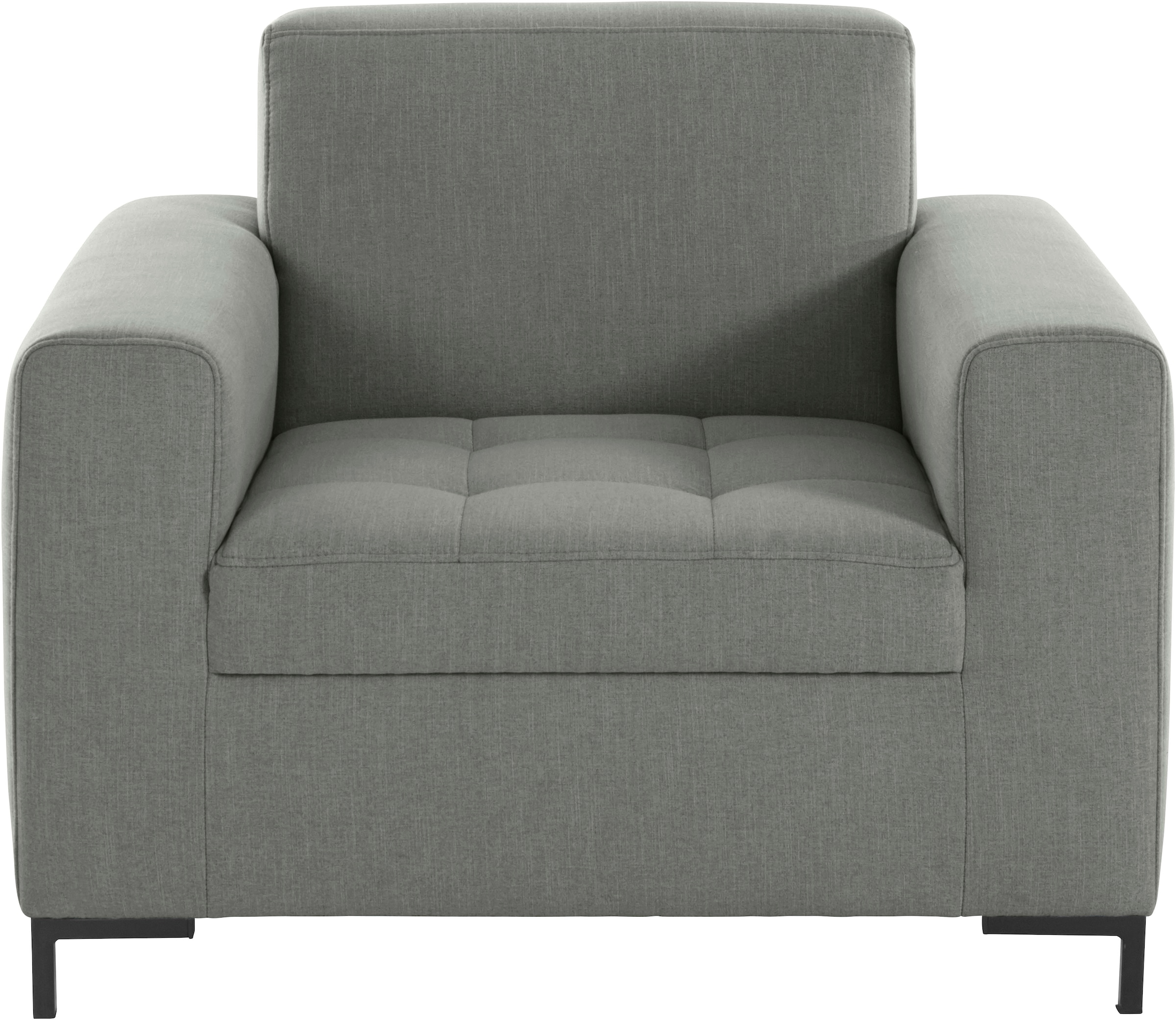 OTTO products Sessel »Grazzo Loungesessel, moderne Sitzheftung, bequemer Einzelsessel«, hochwertige Stoffe aus recyceltem Material, Steppung im Sitzbereich