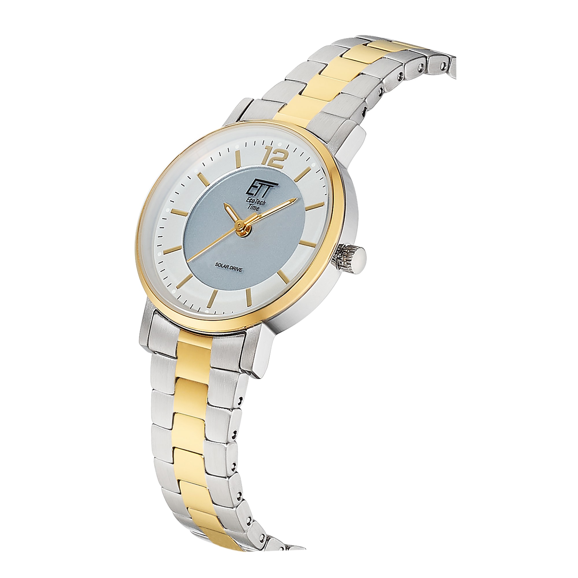 ETT Solaruhr Armbanduhr, Damenuhr, Partneruhr, Edelstahlarmband