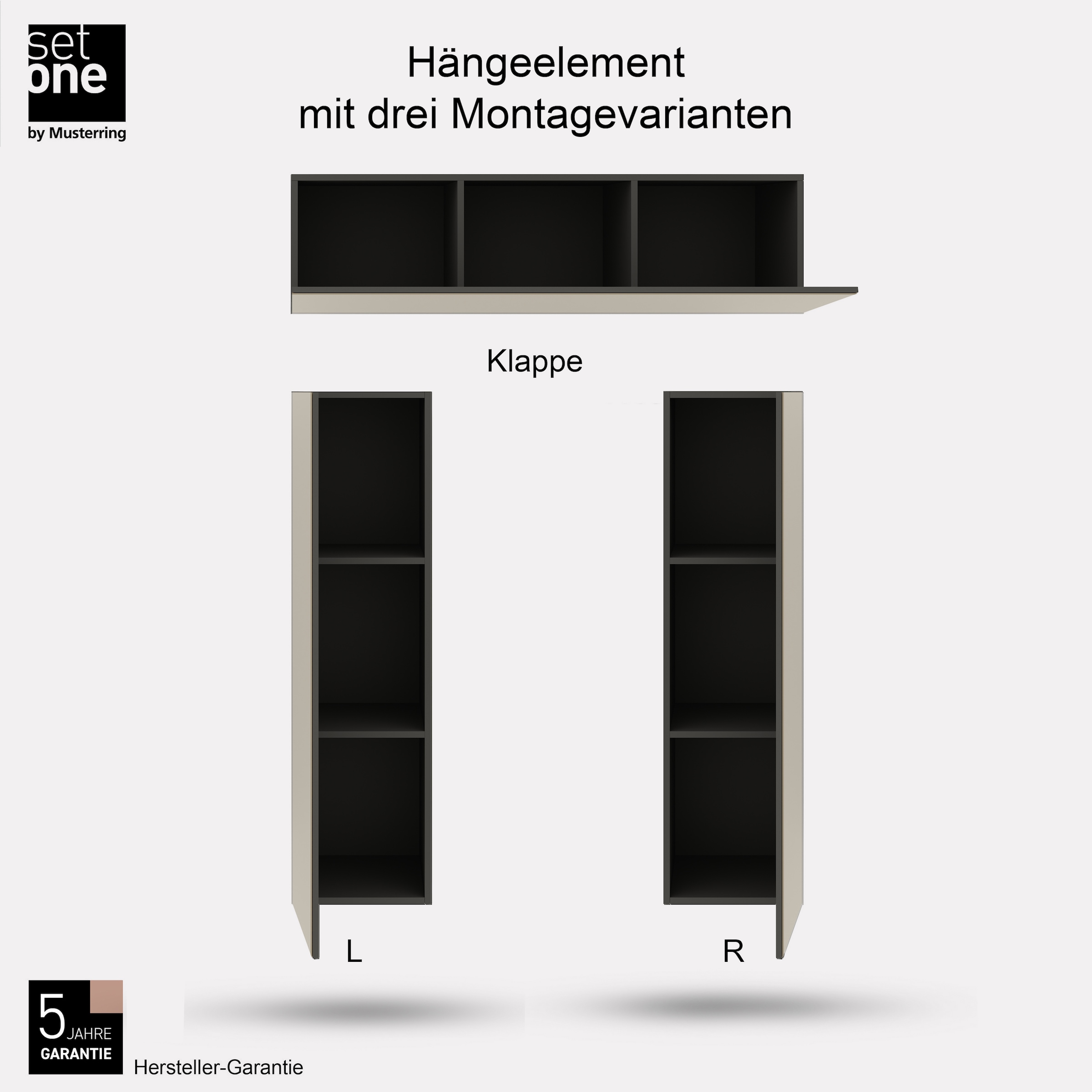 set one by Musterring Hängeschrank »Reno« 1 Stk. tlg. Für vertikale Montage, alternativ waagerecht montierbar