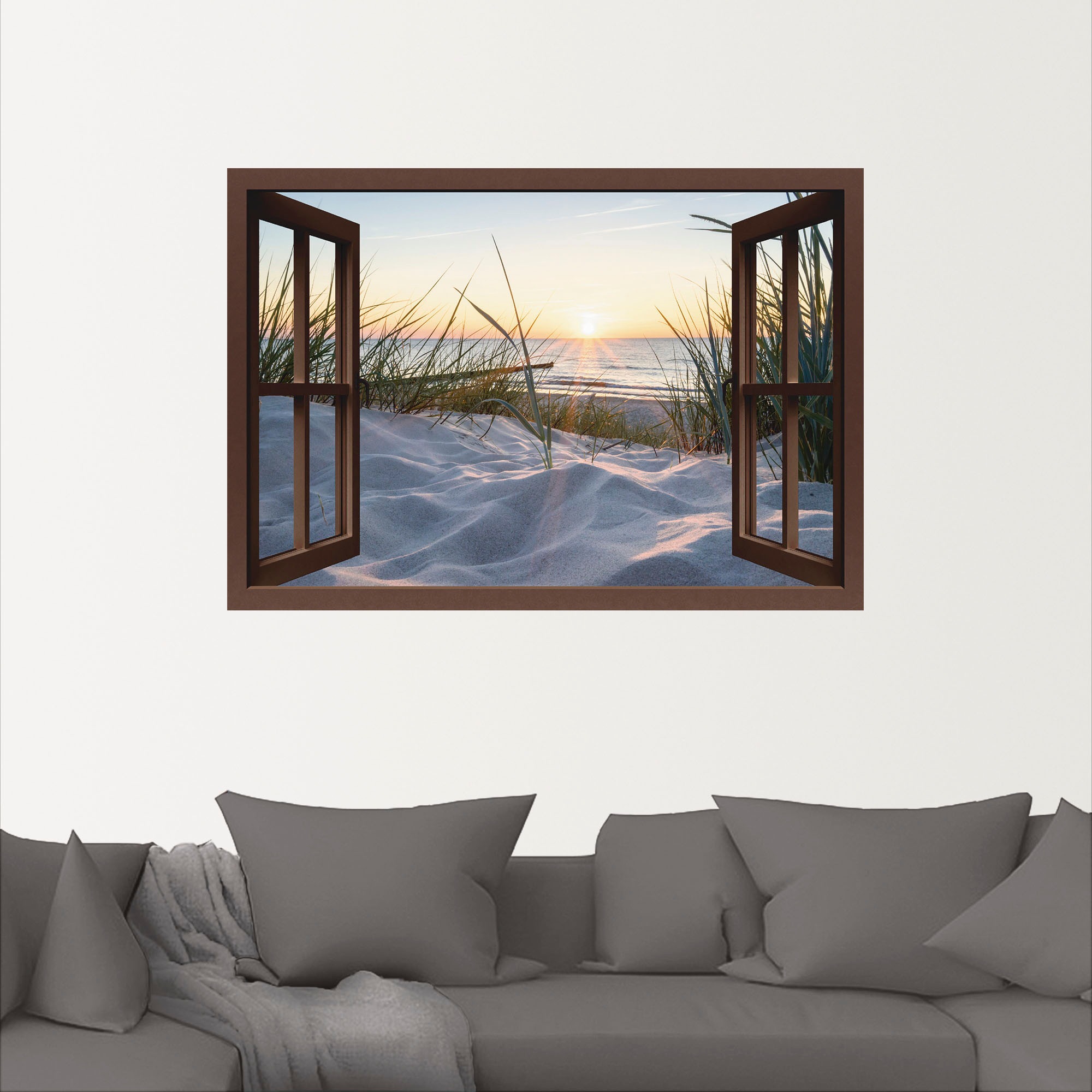 Artland Wandbild »Ostseestrand durchs Fenster«, Meer Bilder, (1 St.), als  Alubild, Leinwandbild, Wandaufkleber oder Poster in versch. Größen kaufen  online bei OTTO