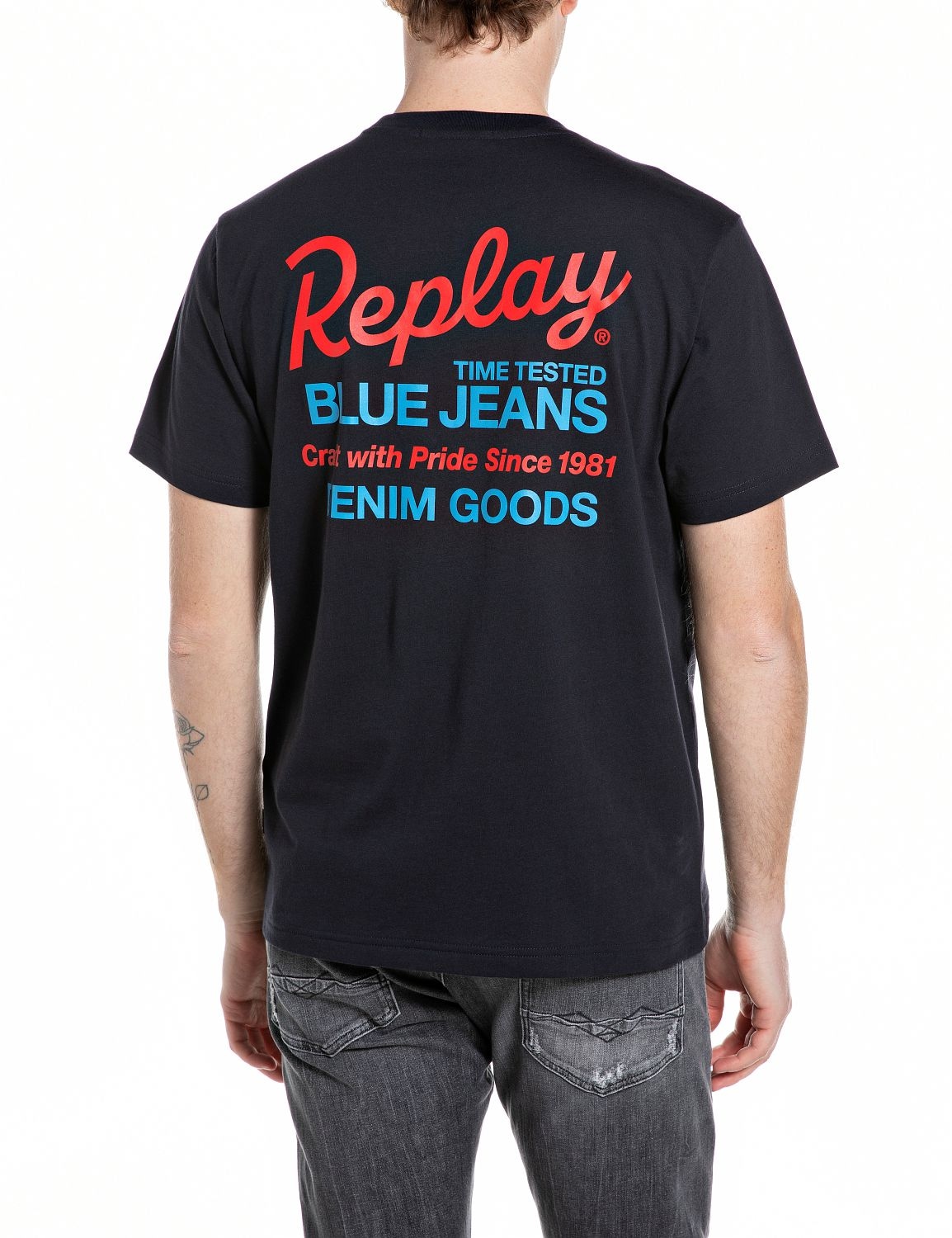 Replay T-Shirt aus reiner Baumwolle, mit Print