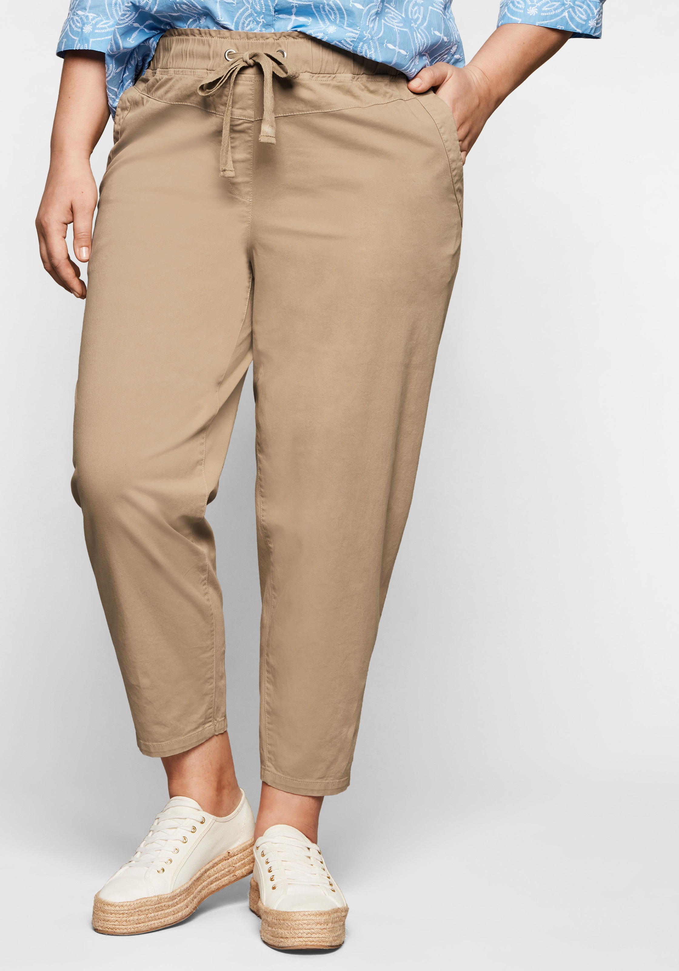 Sheego 7/8-Hose, mit Schlupfbund, im Chino-Schnitt