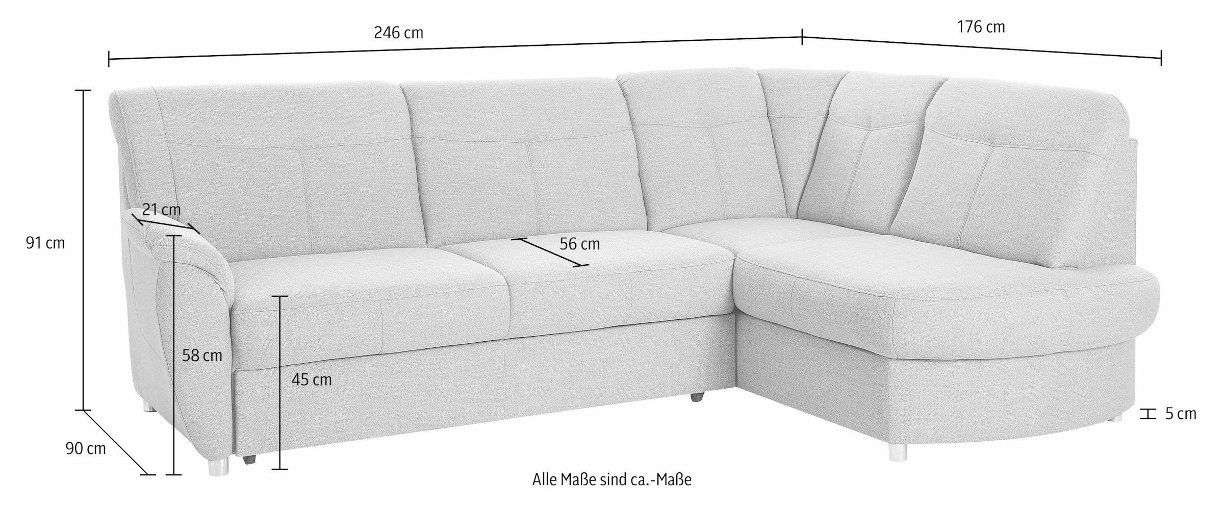 sit&more Ecksofa »Sonoma«, wahlweise mit bei OTTO kaufen Bettkasten und Bettfunktion