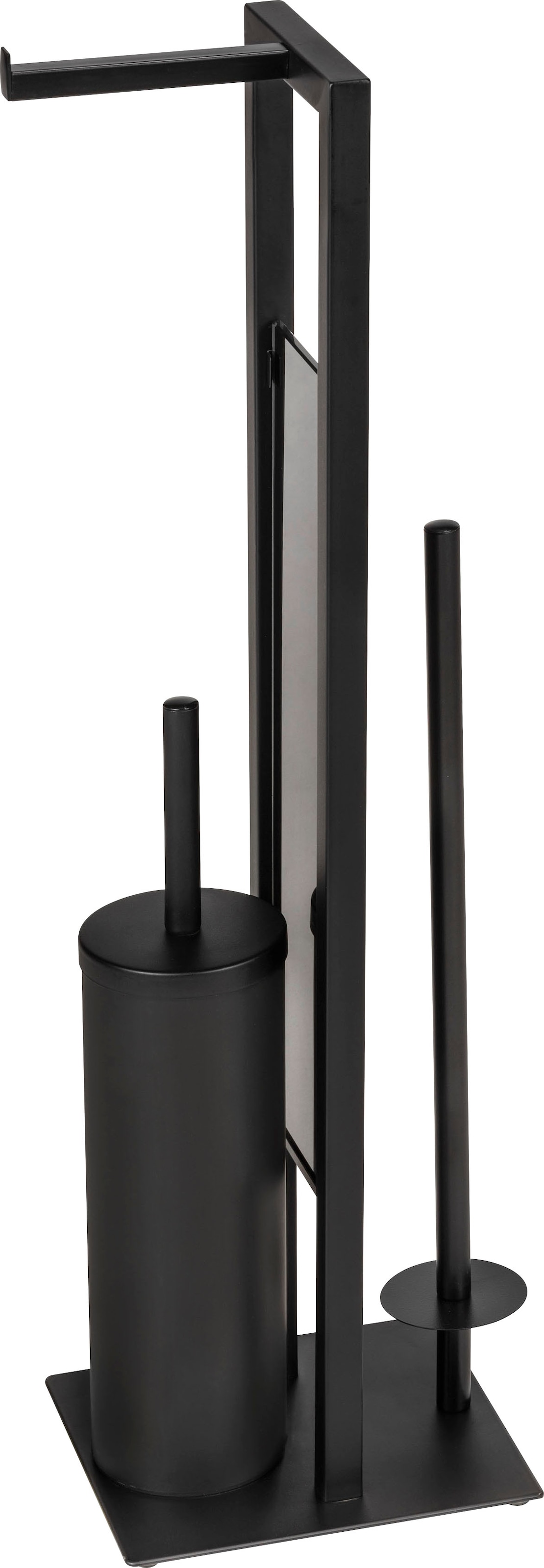 WENKO WC-Garnitur »Rivalta«, aus Stahl-Glas-Polypropylen, schwarz, 3 in 1 Standgarnitur