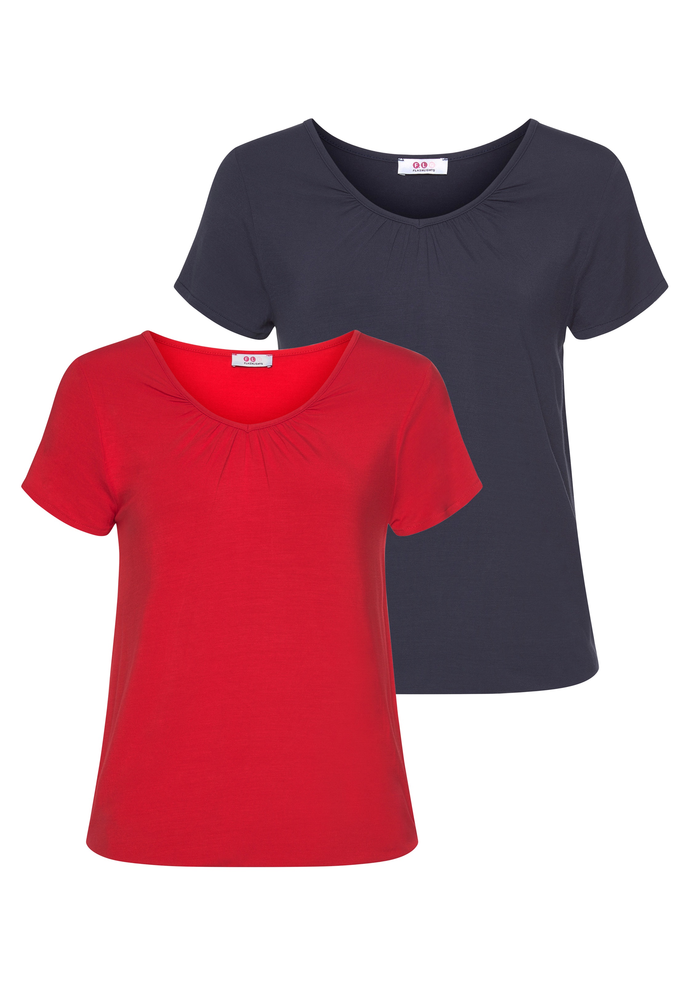 Flashlights T-Shirt, (Packung, 2er-Pack), Mit leichtem Flügelarm