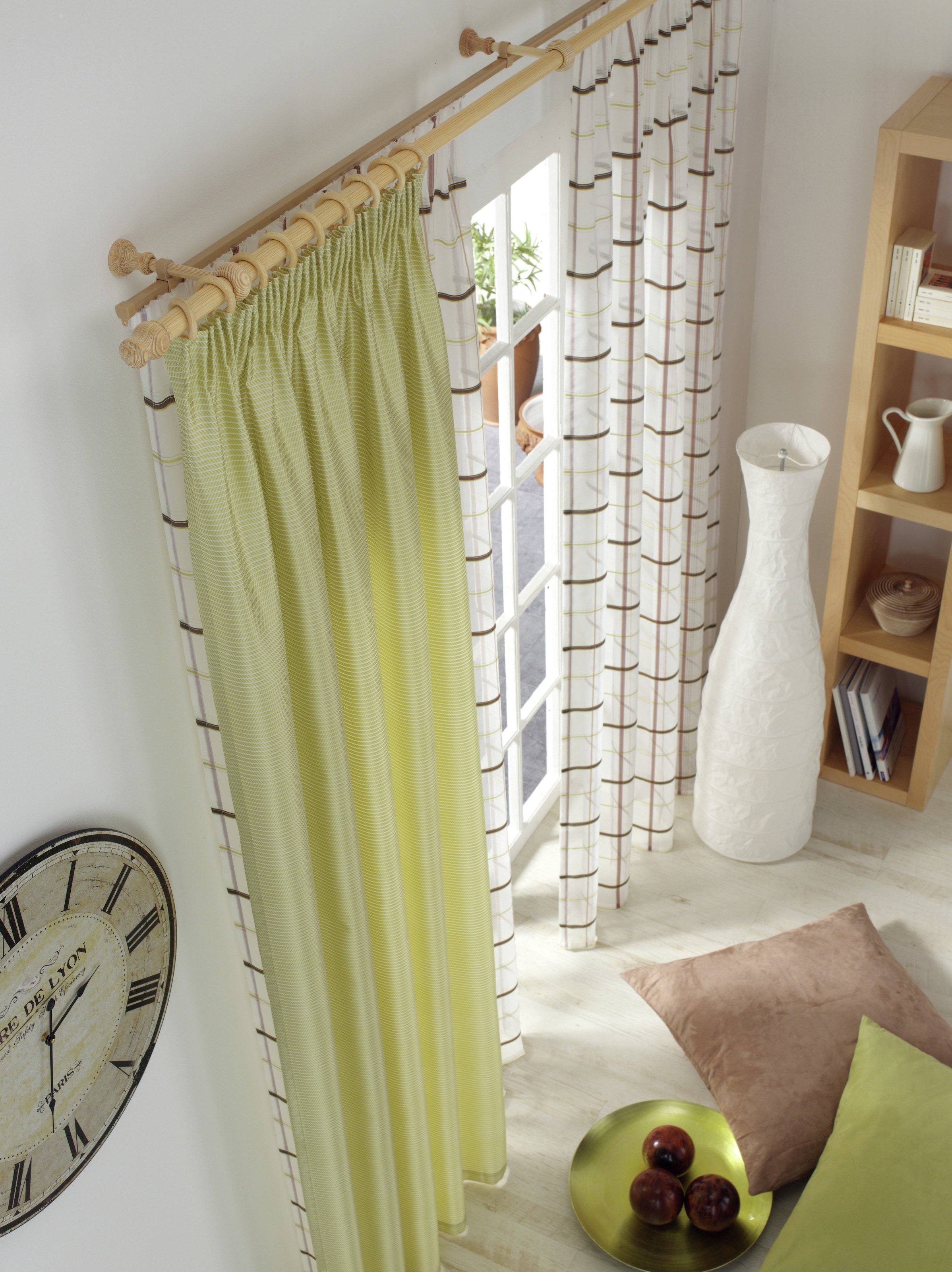 GARDINIA Faltenclip »Faltenlegehaken Öse Ø 10 mm« Serie Gardinenstangen-Set Lugano Classic Ø 28 mm