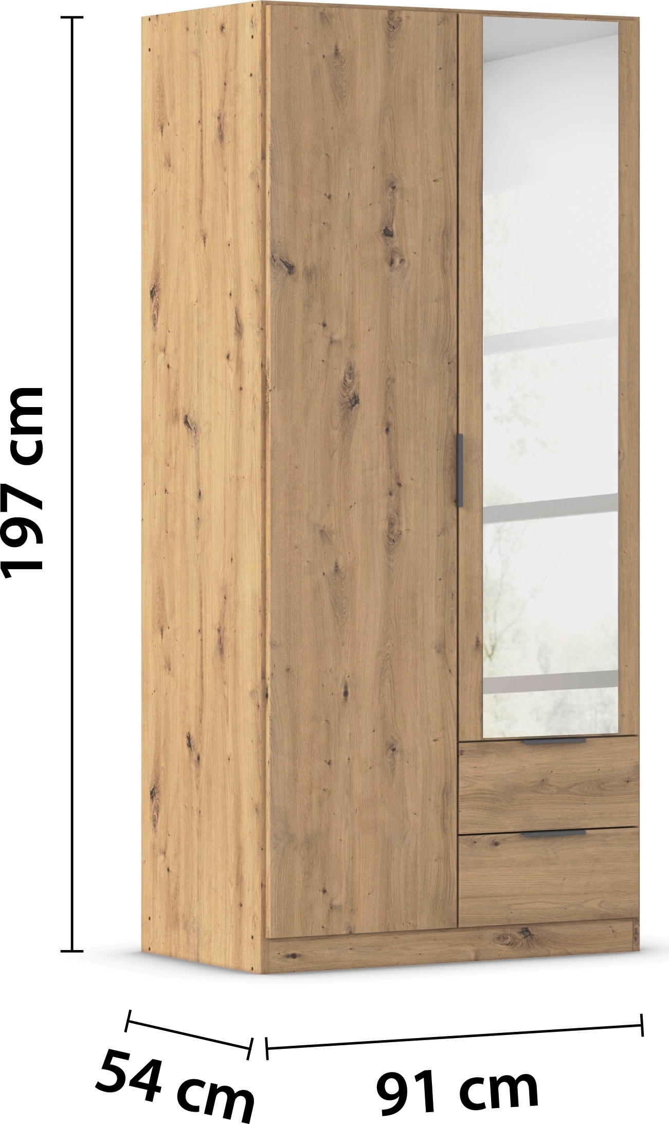 rauch Kleiderschrank »Drehtürenschrank Schrank Garderobe Ankleide Schlafzimmer LAGOA« 3 verschiedene Ausstattungen BASIC/CLASSIC/PREMIUM (inkl. SOFT-CLOSE),  geräumige Schubladen, 3 Breiten, optional mit Aufsatz MADE IN GERMANY