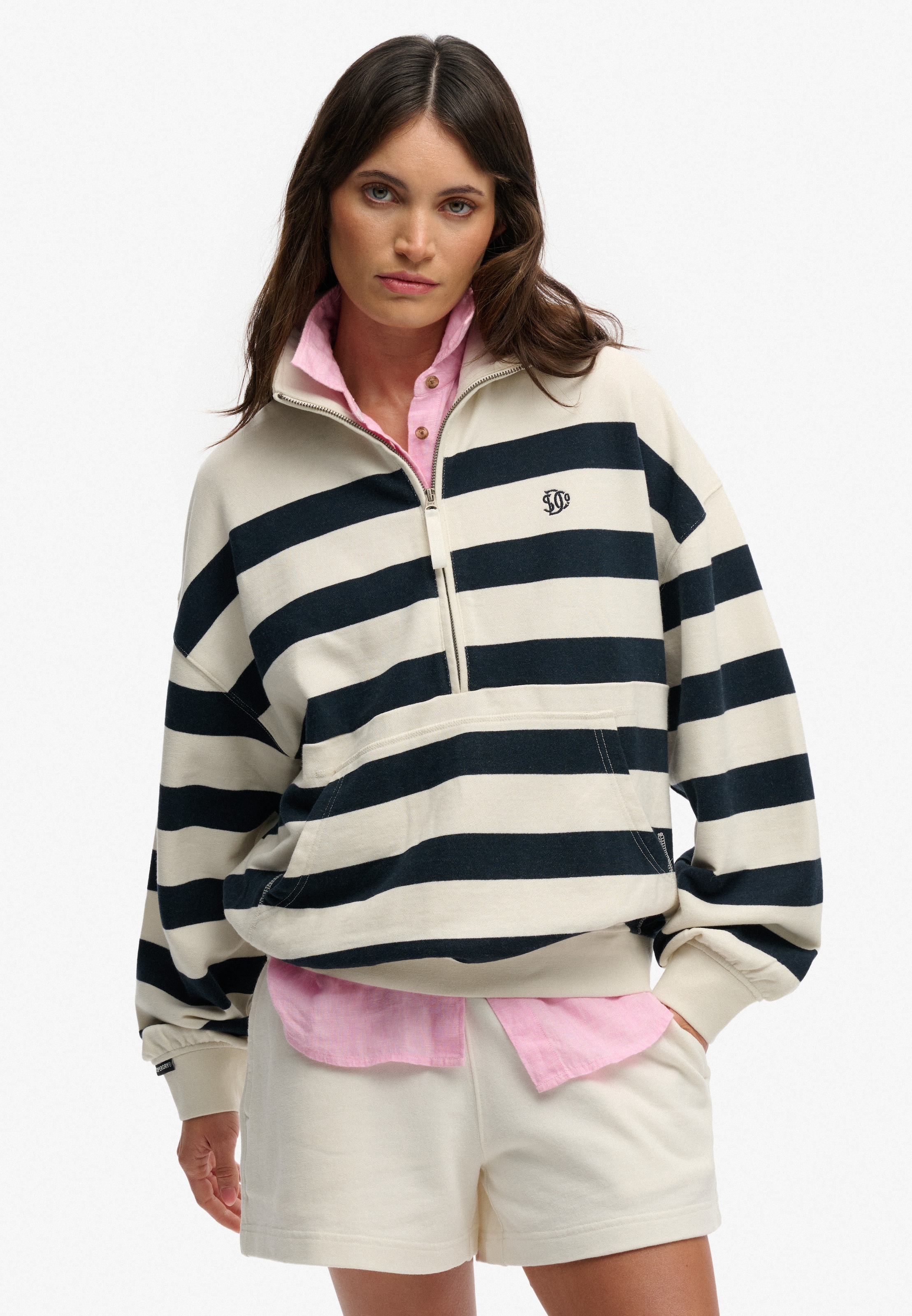 Superdry Sweatshirt »STUDIOS STRIPE HALF ZIP«

