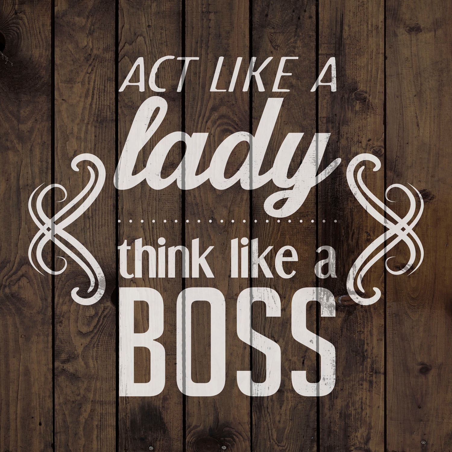 queence Holzbild »LADY - BOSS«, Sprüche, (1 St.)