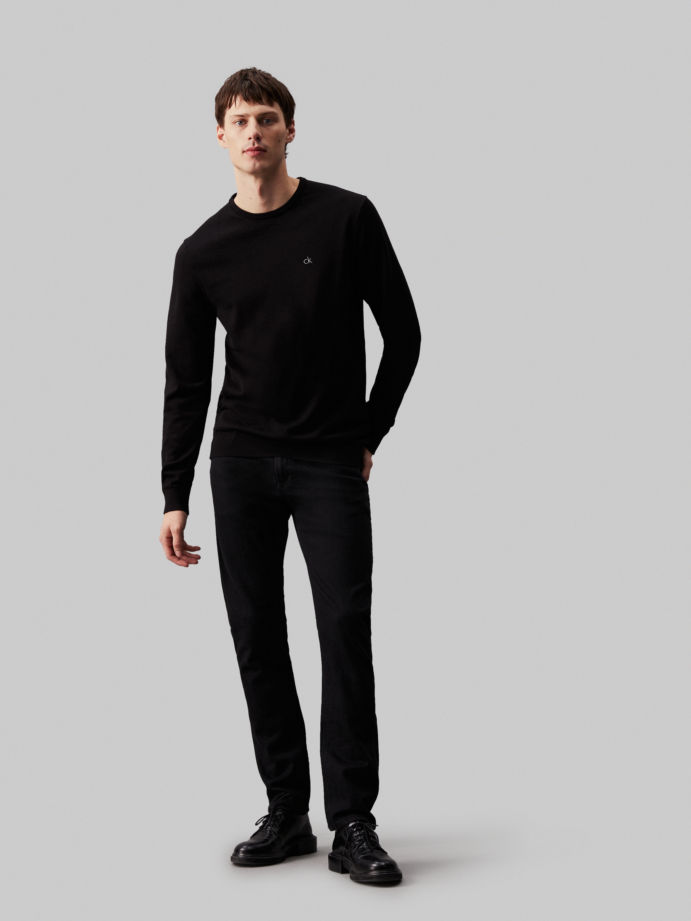 Calvin Klein Rundhalspullover »COTTON SILK BLEND CN SWEATER«, mit Logoprägung