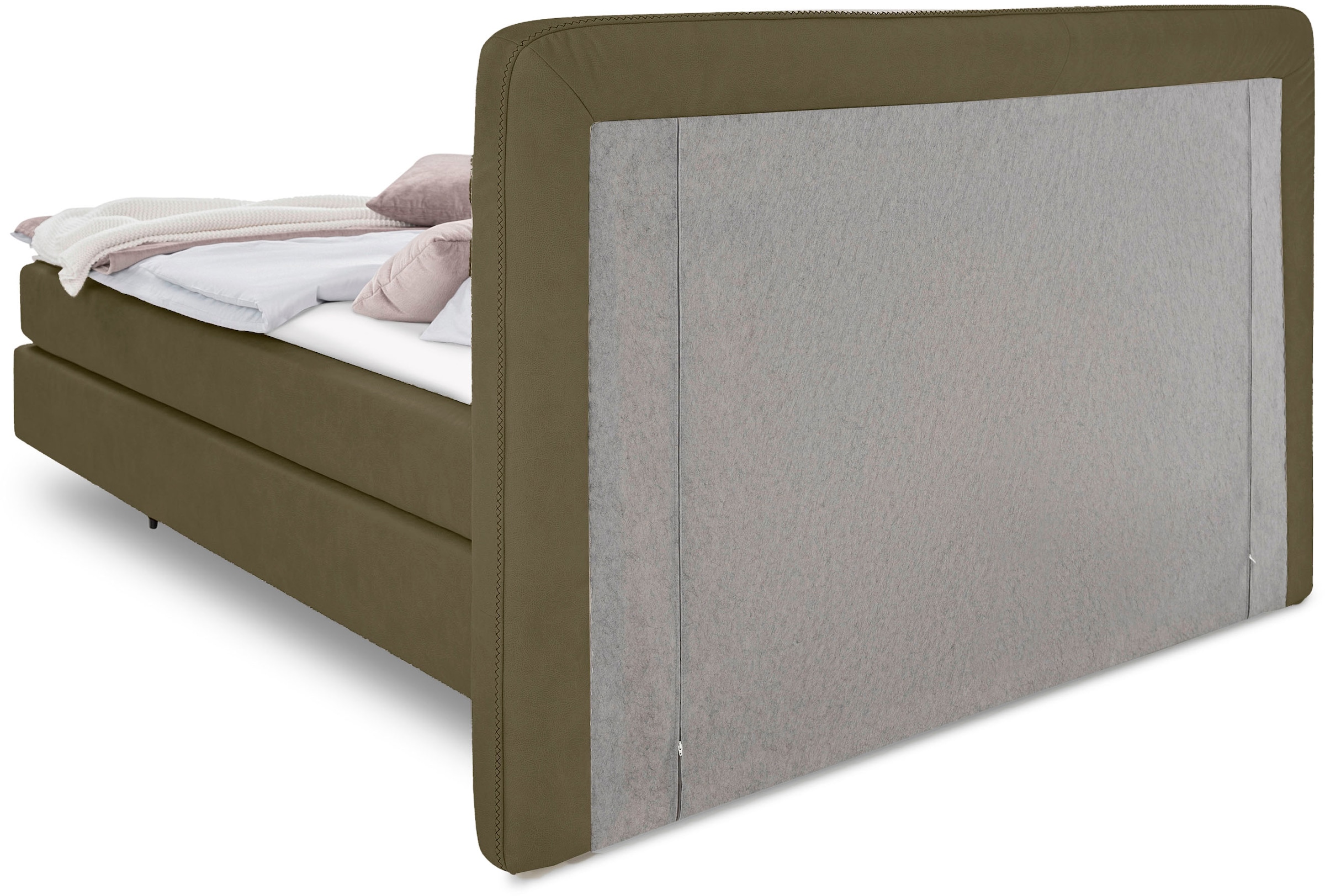 Birkenstock Boxspringbett »Calan«, Kopfteil mit Kreuzstichziernaht, in unterschiedlichen Ausführungen