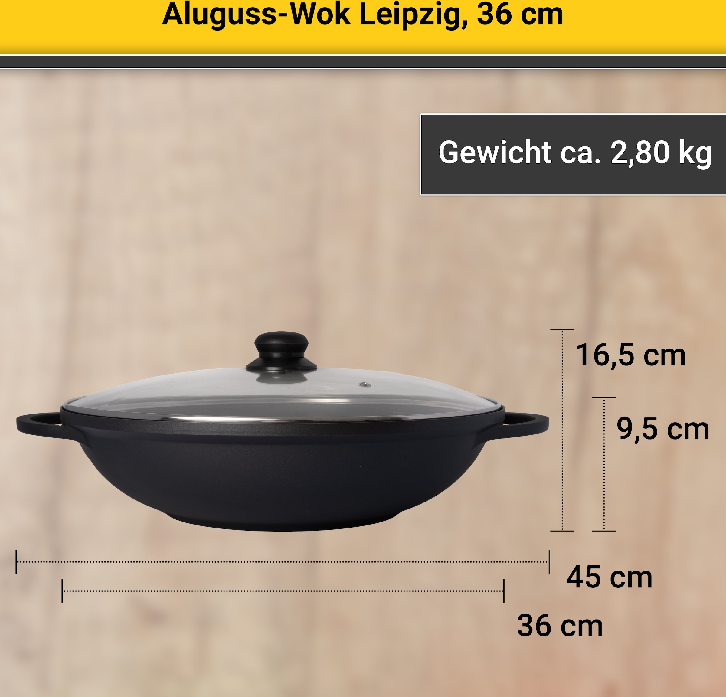 Krüger Wok, Aluminiumguss, (1 tlg.), Ø 36 cm kaufen im OTTO Online Shop